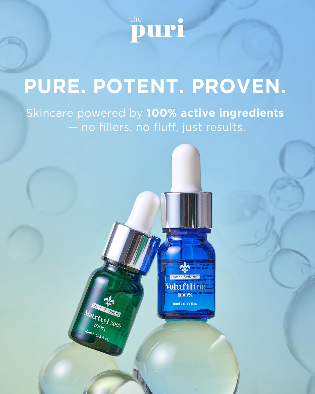 THEPURI Matrixyl 3000 100% Serum Skincare – Pure Peptide Complex Anti-Aging Ampoule 3-Pack (10ml Each)