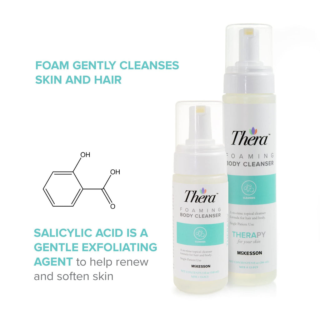 Thera Foaming Body & Hair Cleanser | Rinse-Free Exfoliating Foam, 5 oz