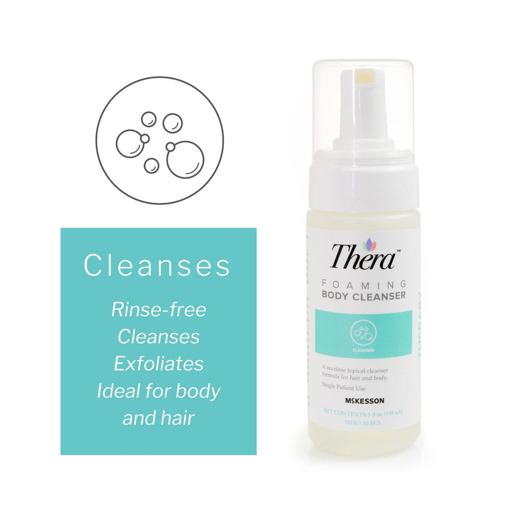 Thera Foaming Body & Hair Cleanser | Rinse-Free Exfoliating Foam, 5 oz