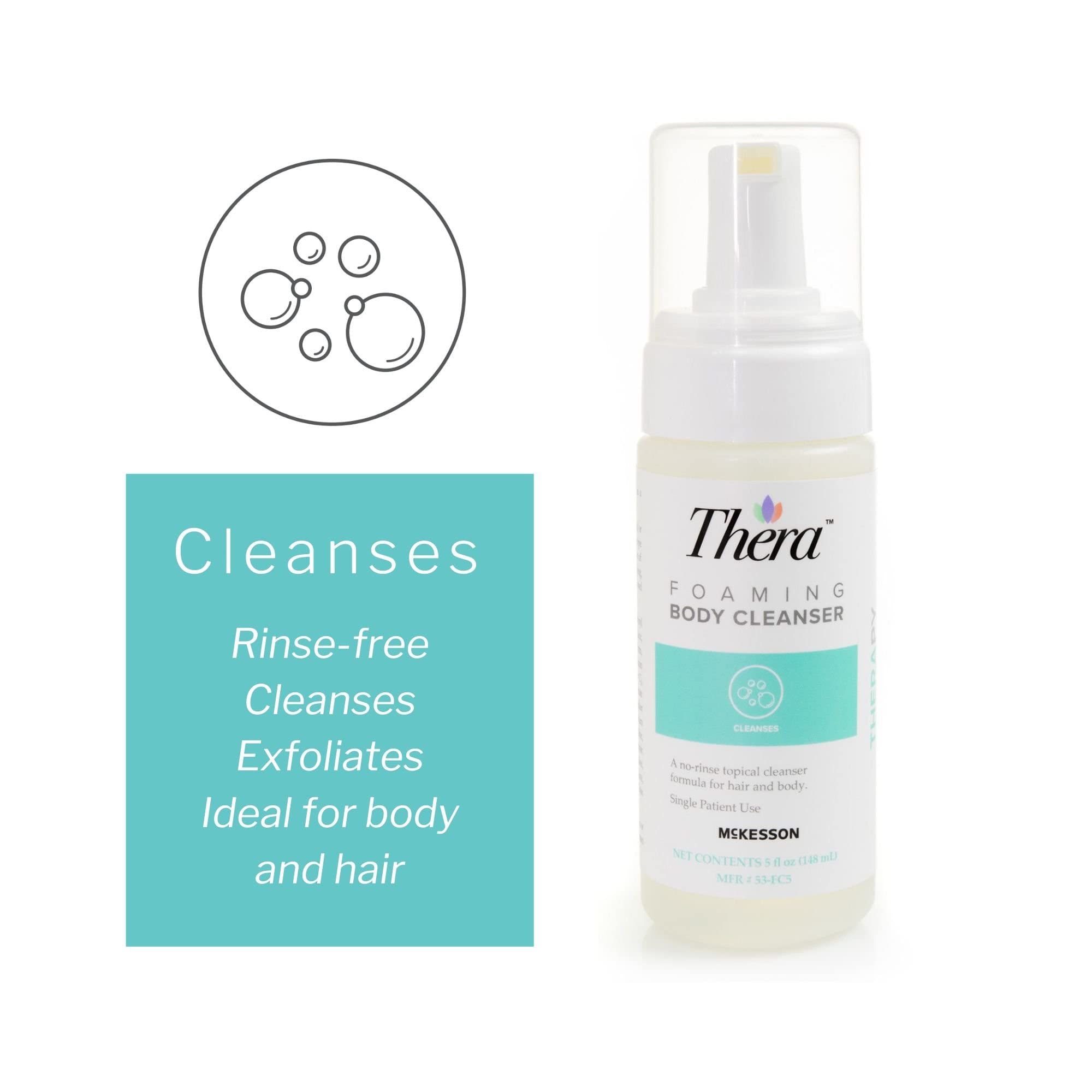 Thera Foaming Body & Hair Cleanser | Rinse-Free Exfoliating Foam, 5 oz