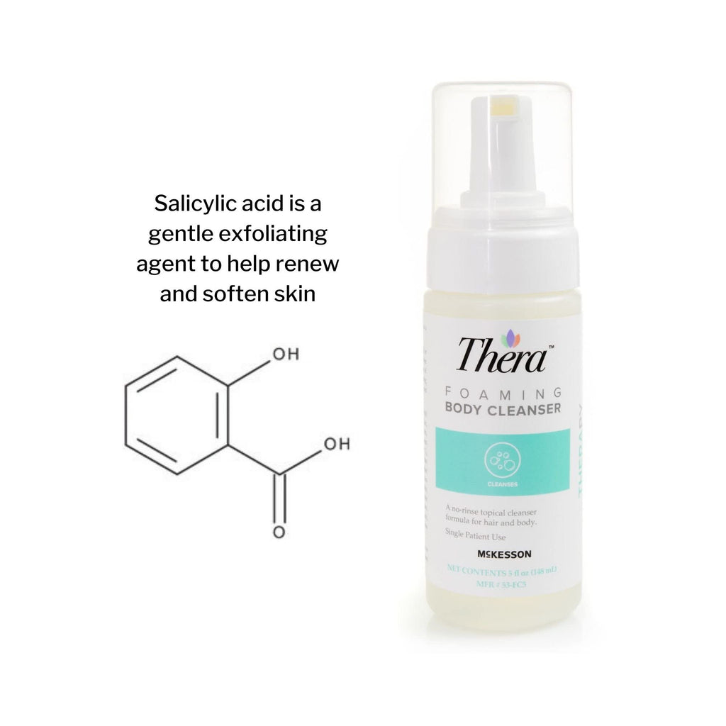 Thera Foaming Body & Hair Cleanser | Rinse-Free Exfoliating Foam, 5 oz