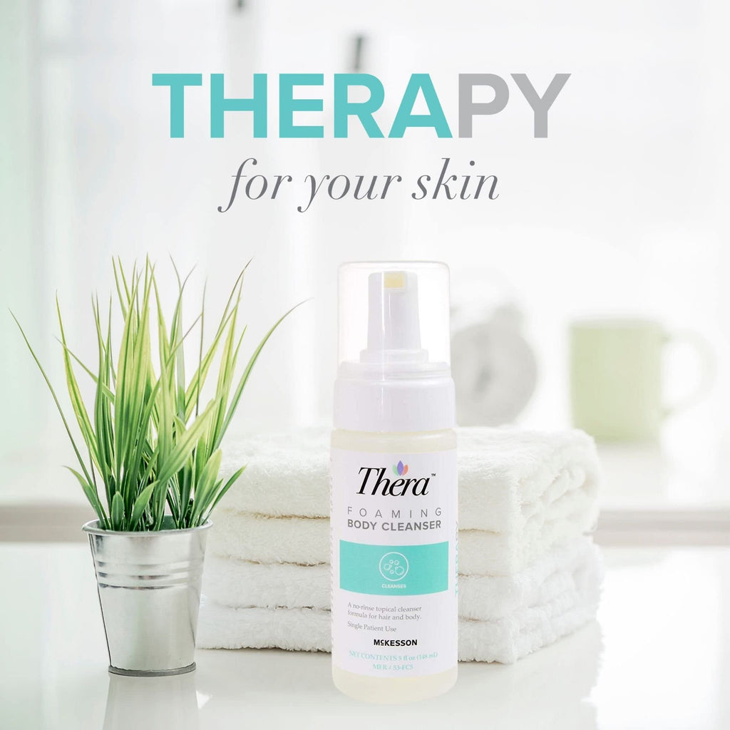 Thera Foaming Body & Hair Cleanser | Rinse-Free Exfoliating Foam, 5 oz