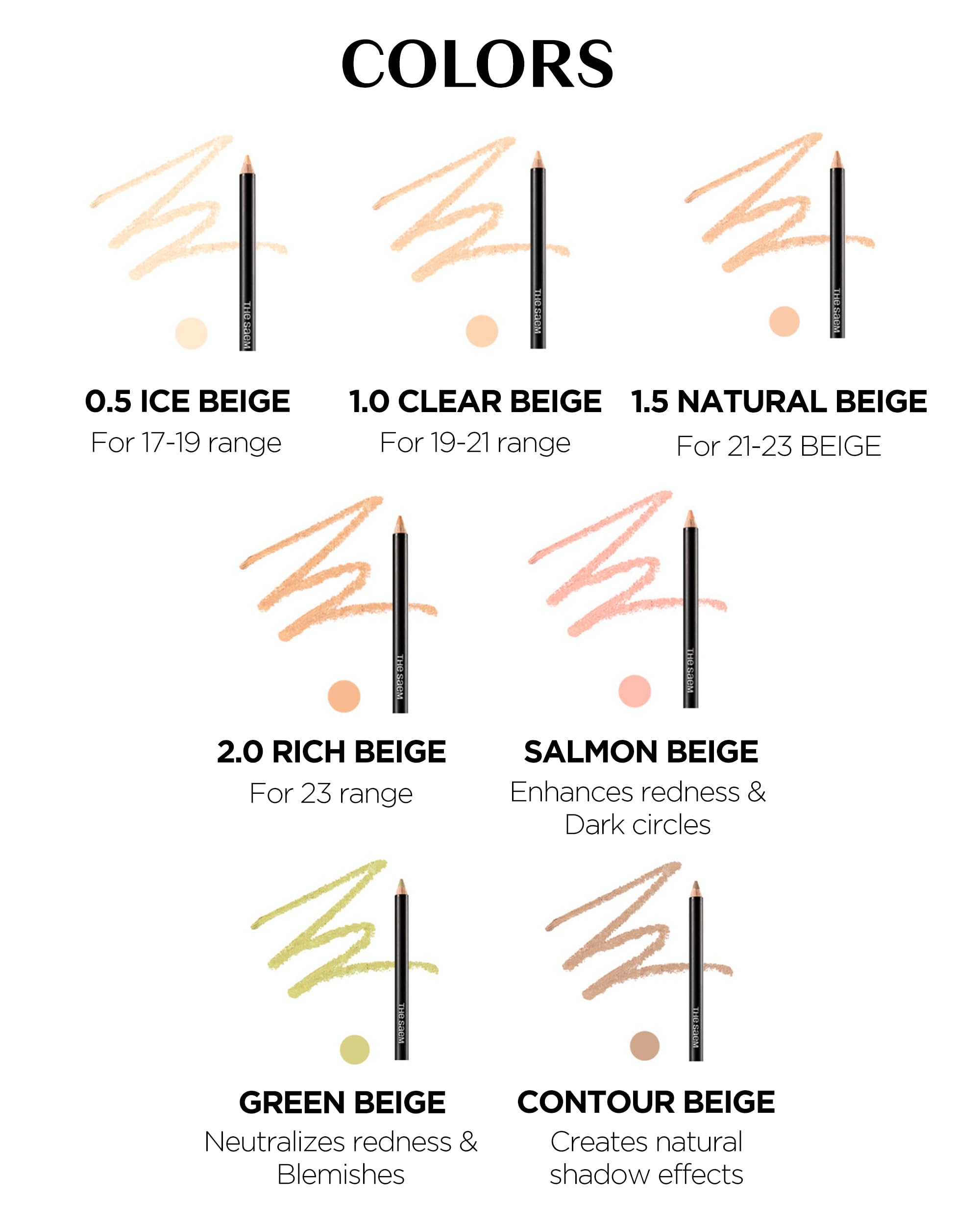 THESAEM Cover Perfection Concealer Pencil with Sharpener | Salmon Beige 1.4g