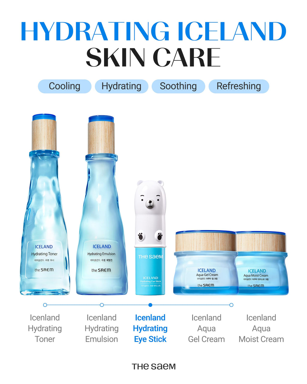 THESAEM Iceland Hydrating Eye Stick – Cooling Balm for Dark Circles, Puffiness & Wrinkles | 0.38 oz