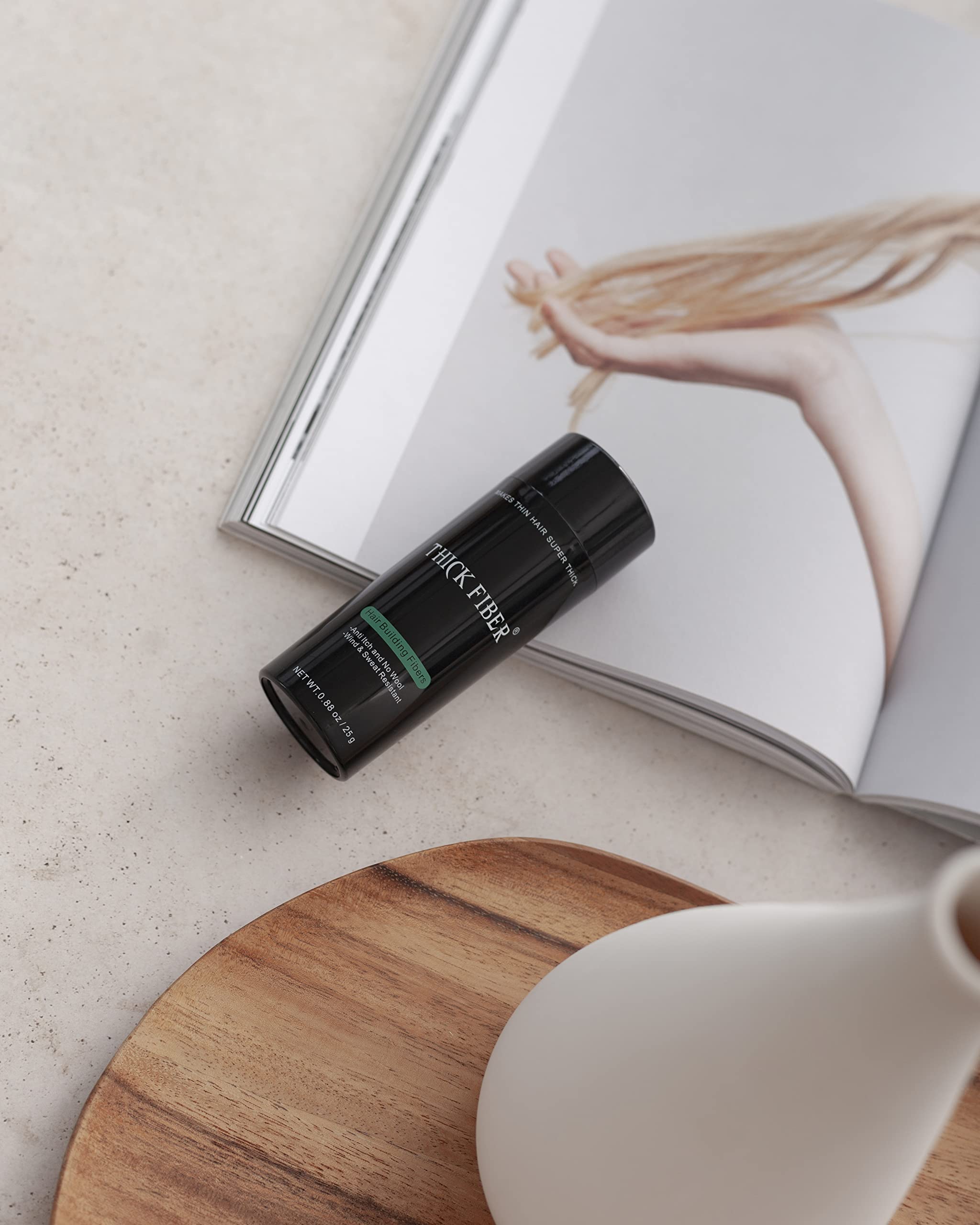 THICK FIBER Hair Fibers for Thinning Hair & Bald Spots – Medium Blonde (25g) | Conceal Hair Loss