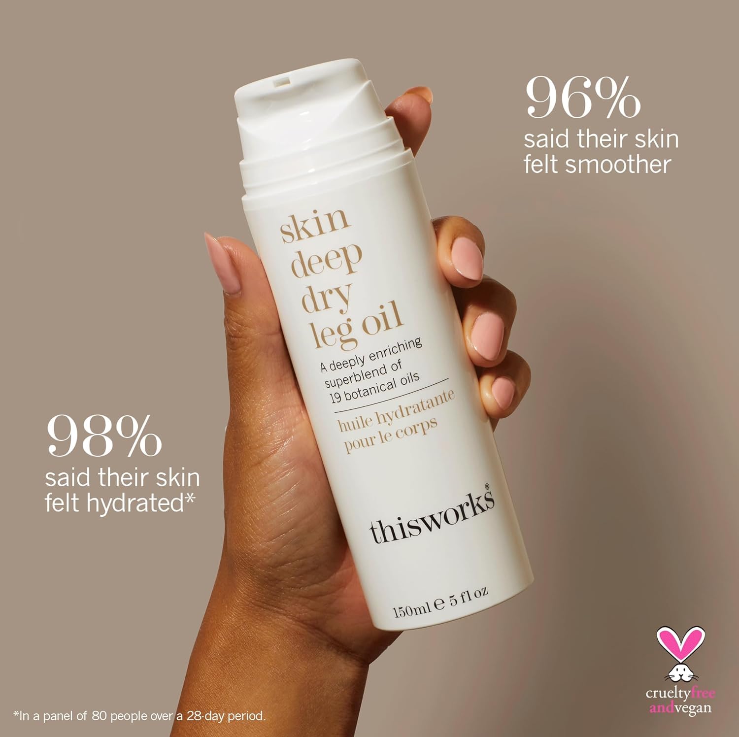 THISWORKS Skin Deep Dry Leg Oil – 100% Natural Body Oil with 13 Essential Oils & 6 Cold-Pressed Oils, 5 oz