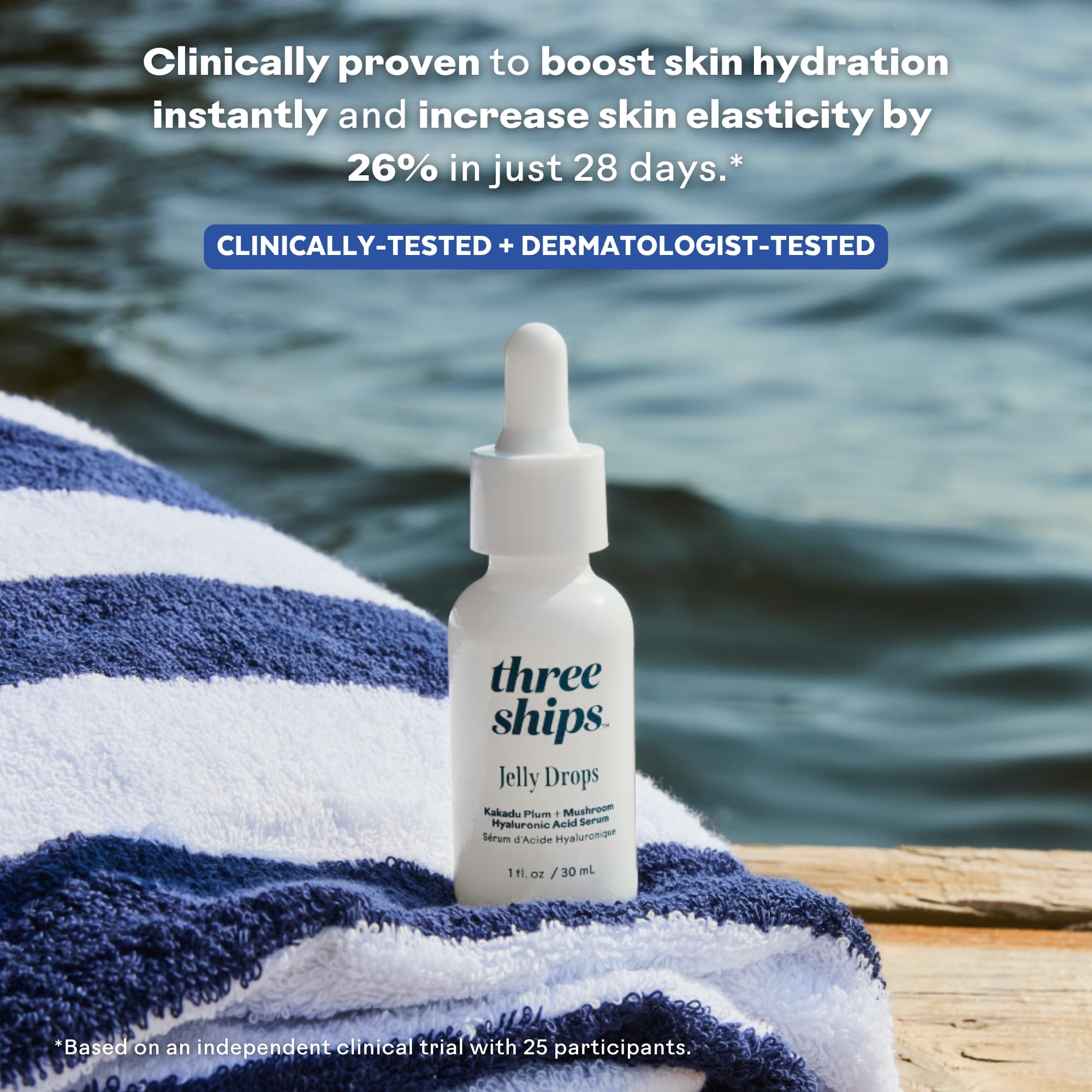 Three Ships Jelly Drops Kakadu Plum + Mushroom Hyaluronic Acid Serum — Hydration & Plump Skin