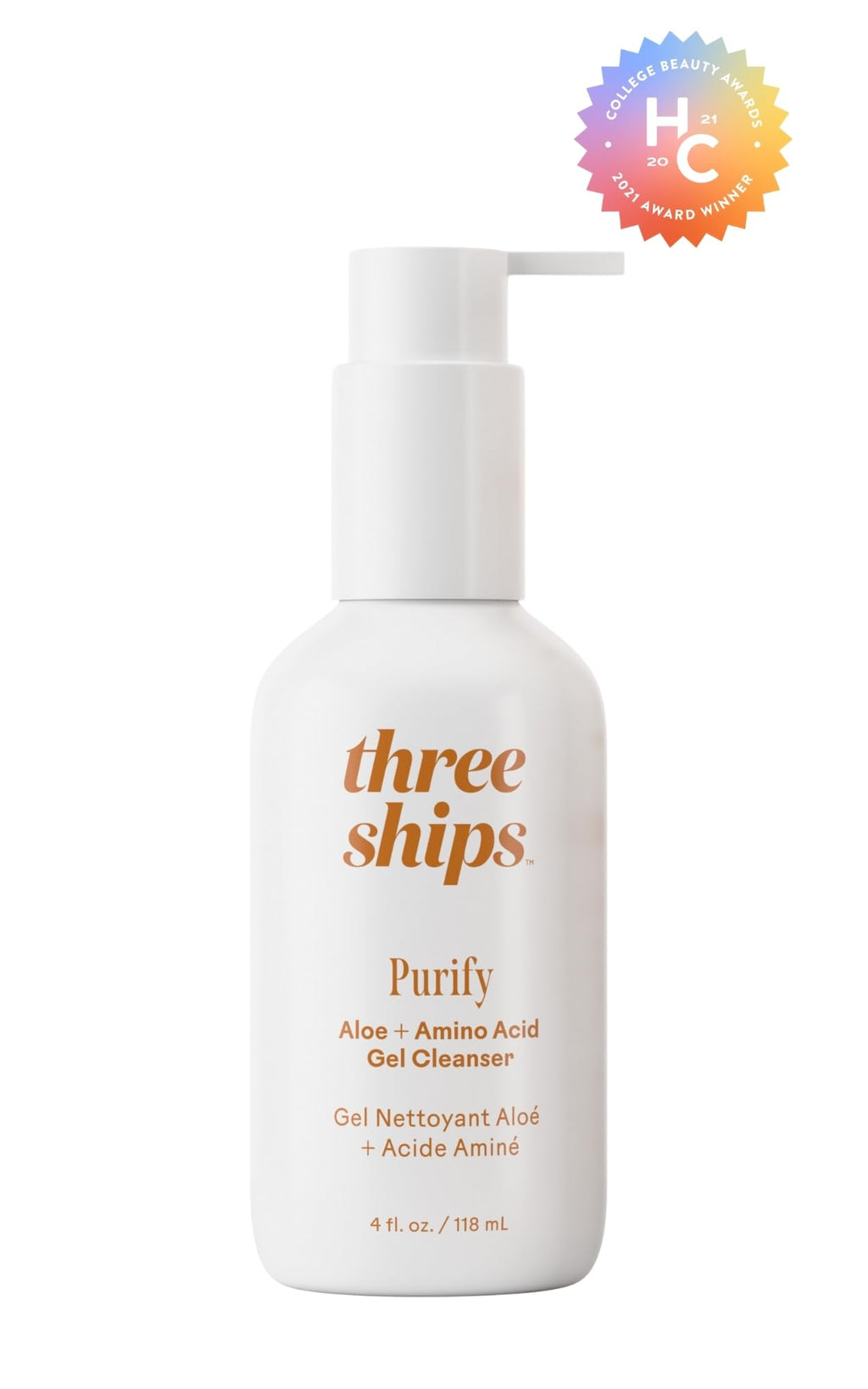Three Ships Purify Aloe + Amino Acid Gel Cleanser – Gentle Hydration for Daily Cleansing