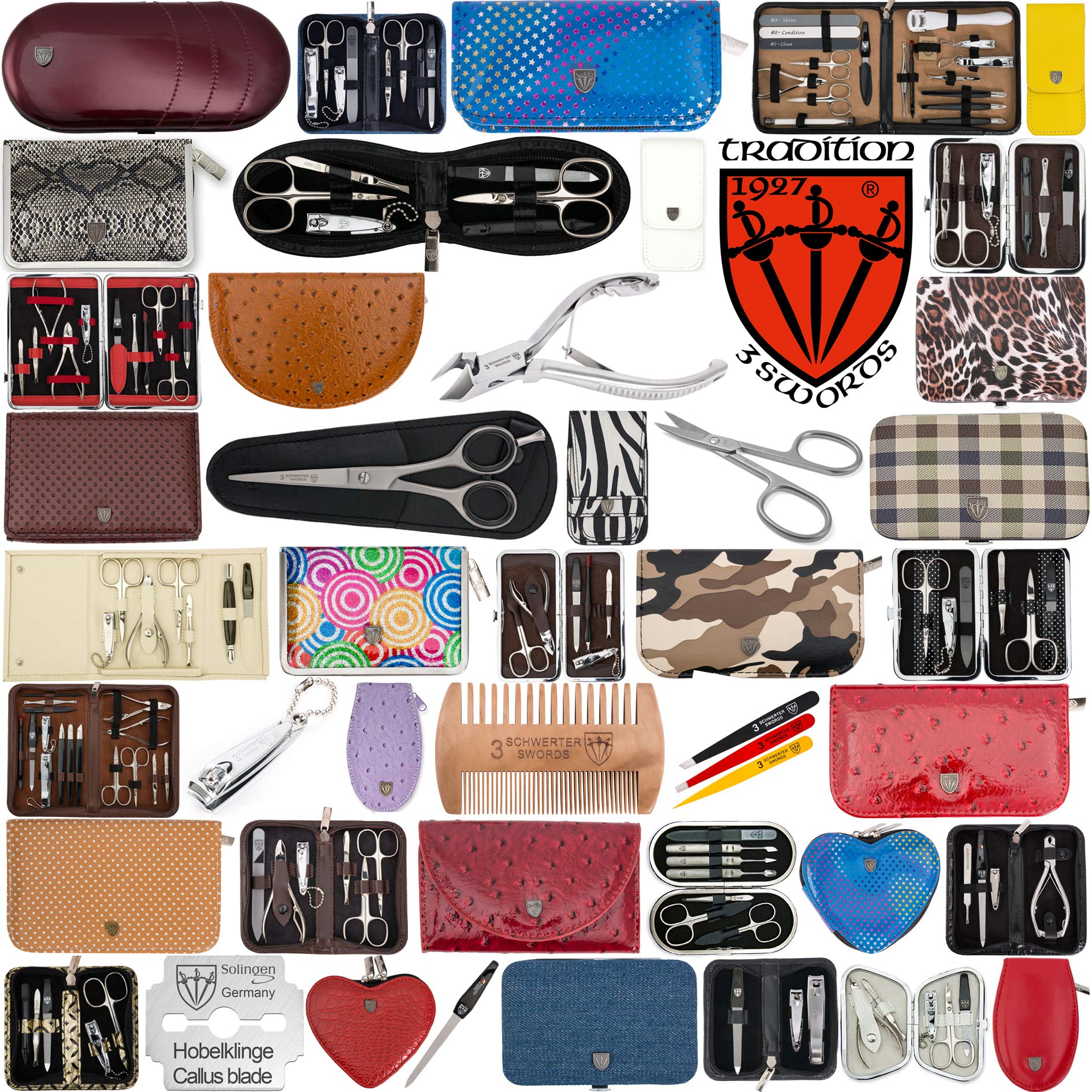 3 Swords Germany – 10-Piece Manicure & Pedicure Kit | Premium Nail Care Set in Gift Box (7797)