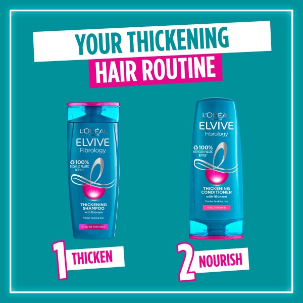 L'Oréal Elvive Fibrology Thickening Conditioner Volumising & Thickening for Fine, Thinning Hair 400ml