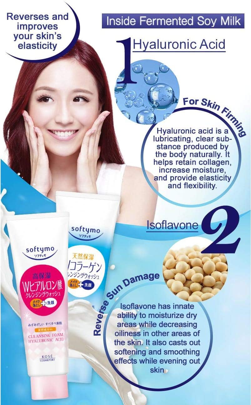 Thunder Tech KOSE Softymo Super Cleansing Wash H with Hyaluronic Acid 190g – High Moisture, Japan Direct Import