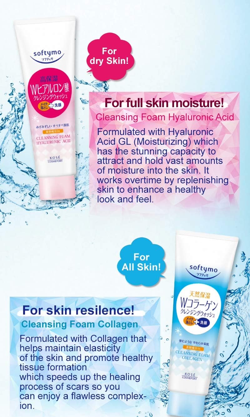 Thunder Tech KOSE Softymo Super Cleansing Wash H with Hyaluronic Acid 190g – High Moisture, Japan Direct Import