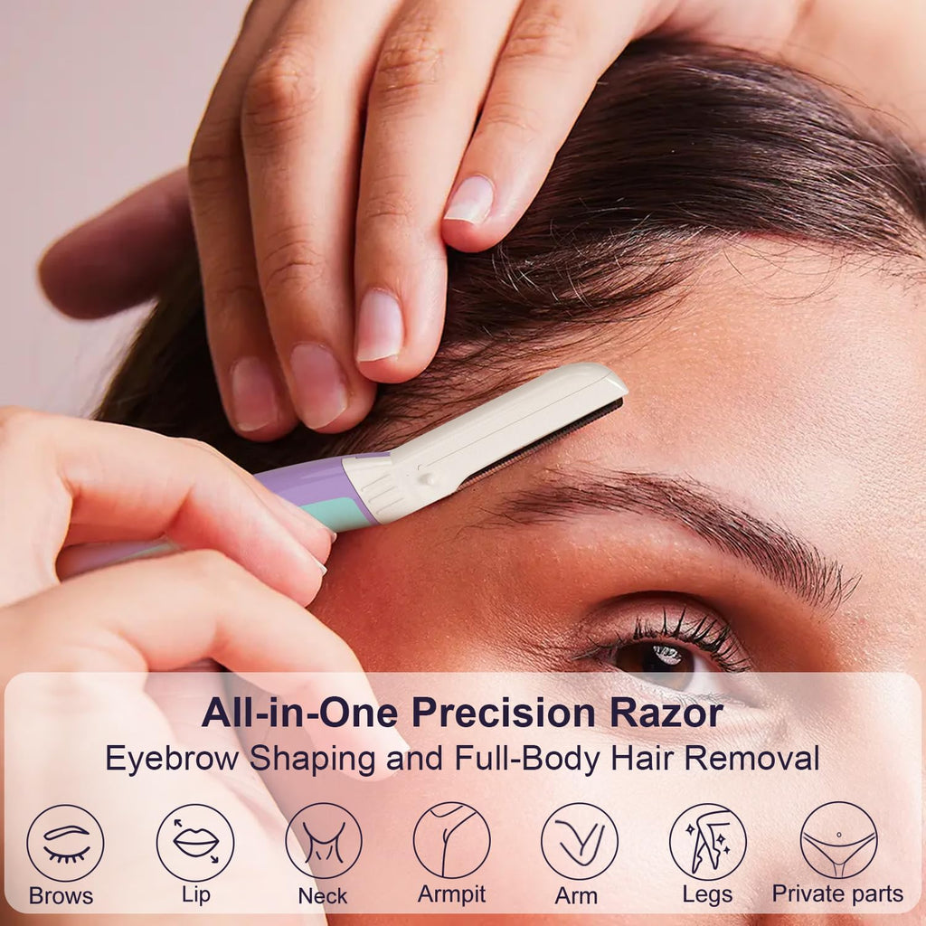 THURLADY Dermaplane Razor – Gentle Facial Hair Removal & Exfoliation, Reusable Handle + 19 Microblades