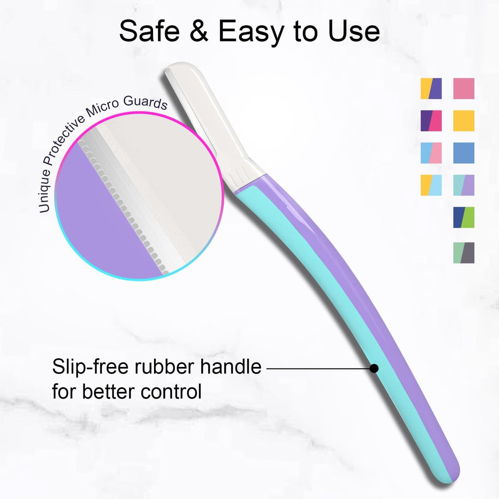 THURLADY Dermaplane Razor – Gentle Facial Hair Removal & Exfoliation, Reusable Handle + 19 Microblades