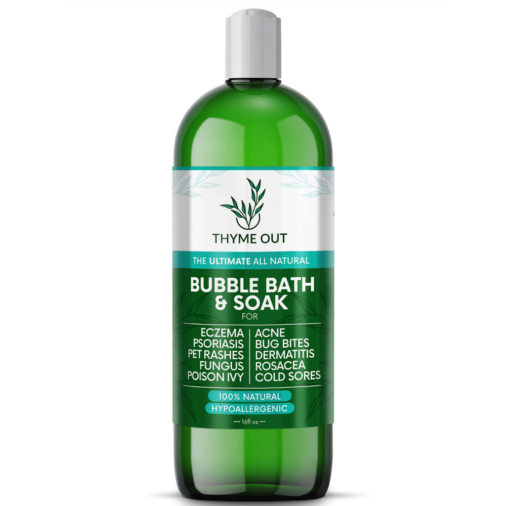 Thyme Out All Natural Bubble Bath – Plant-Based, Hypoallergenic Bath Soak (16oz)