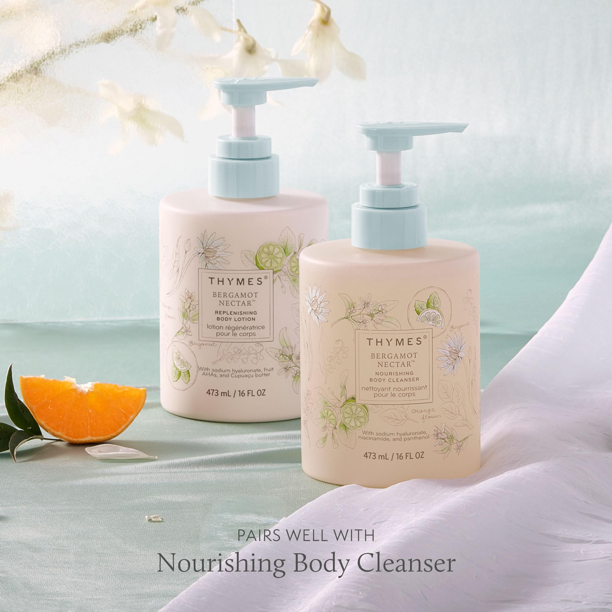 Thymes Bergamot Nectar Large Replenishing Body Lotion for Dry Skin | 16 oz