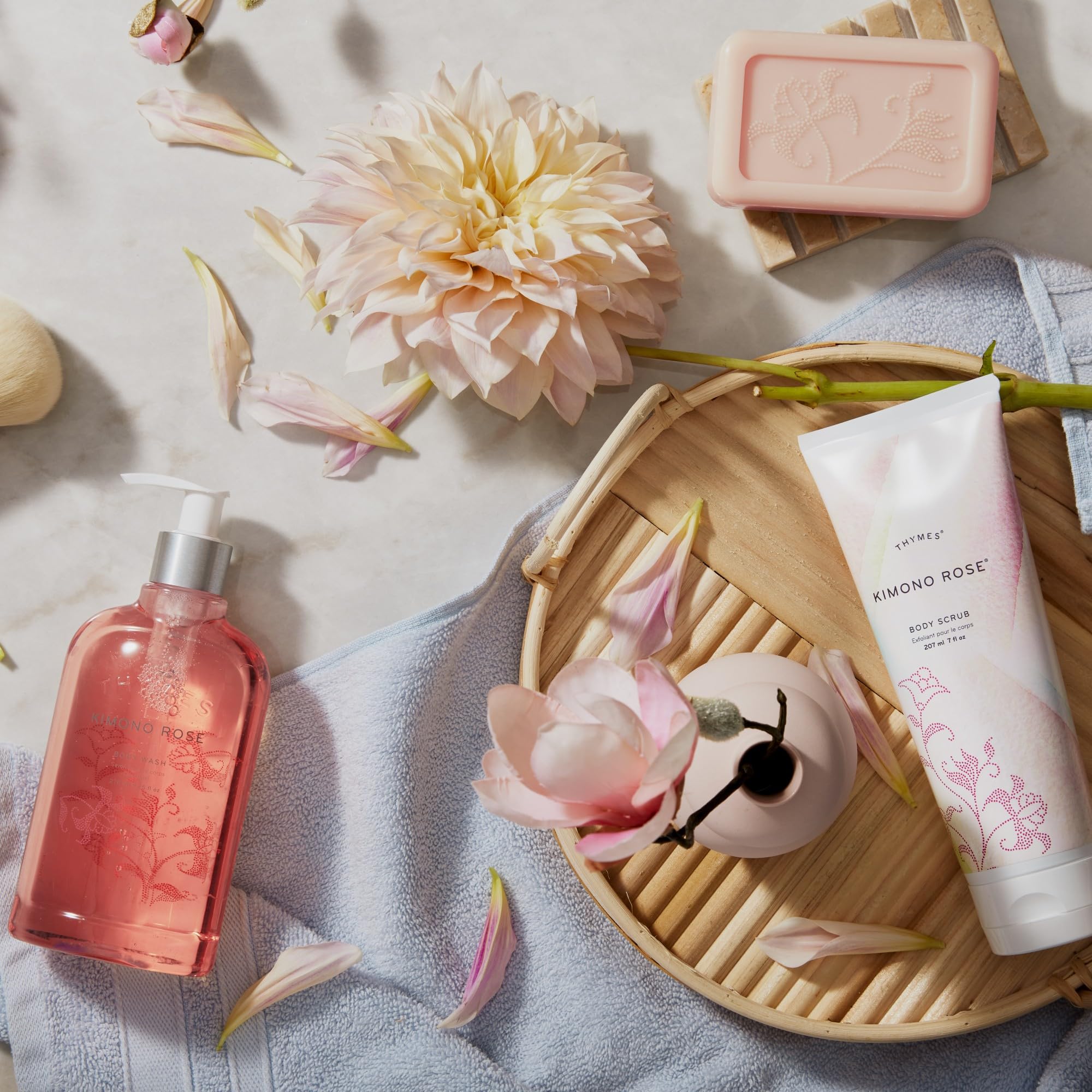 Thymes Kimono Rose Bath Soap – 6 oz | Hydrating Shea Butter, Luscious Fragrance
