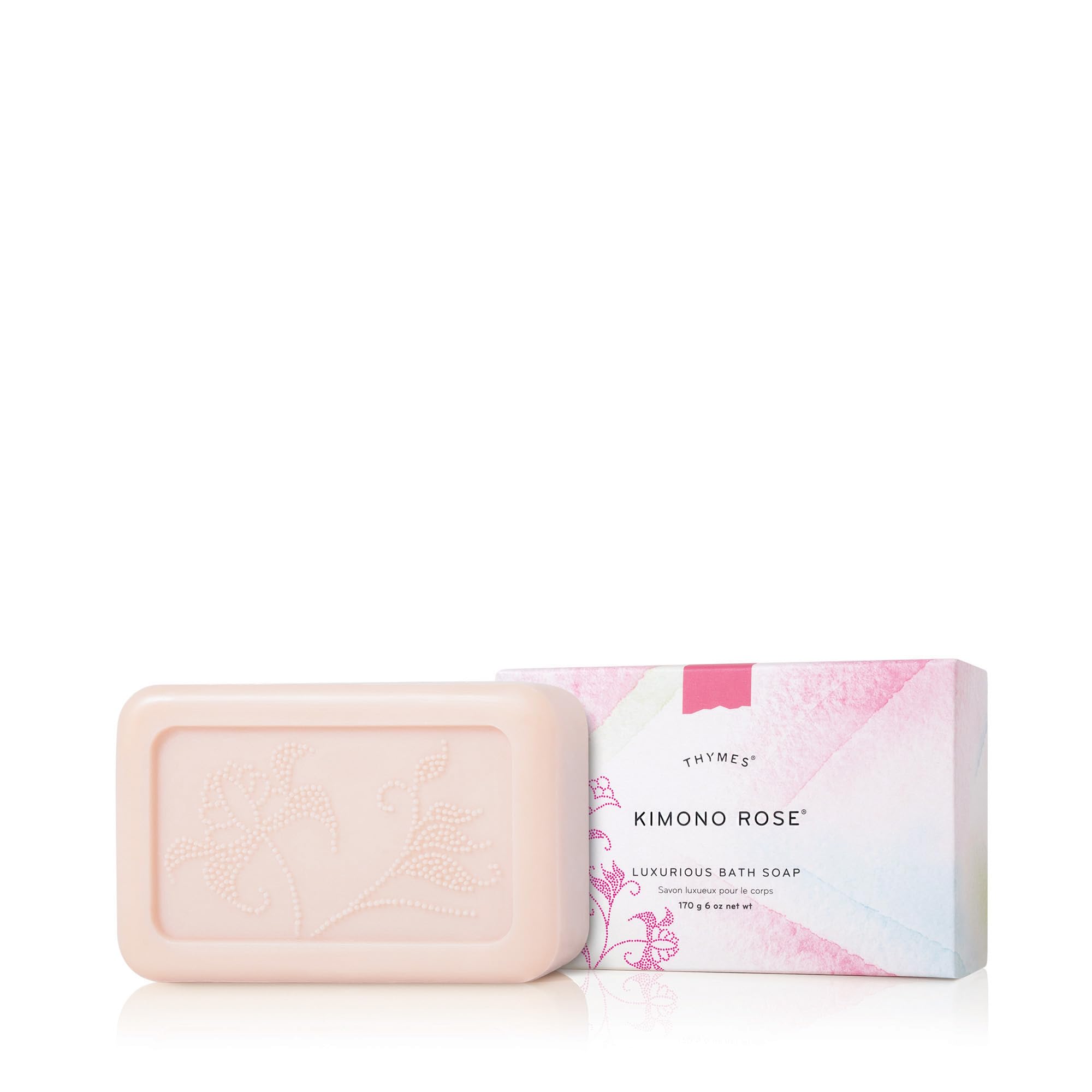 Thymes Kimono Rose Bath Soap – 6 oz | Hydrating Shea Butter, Luscious Fragrance
