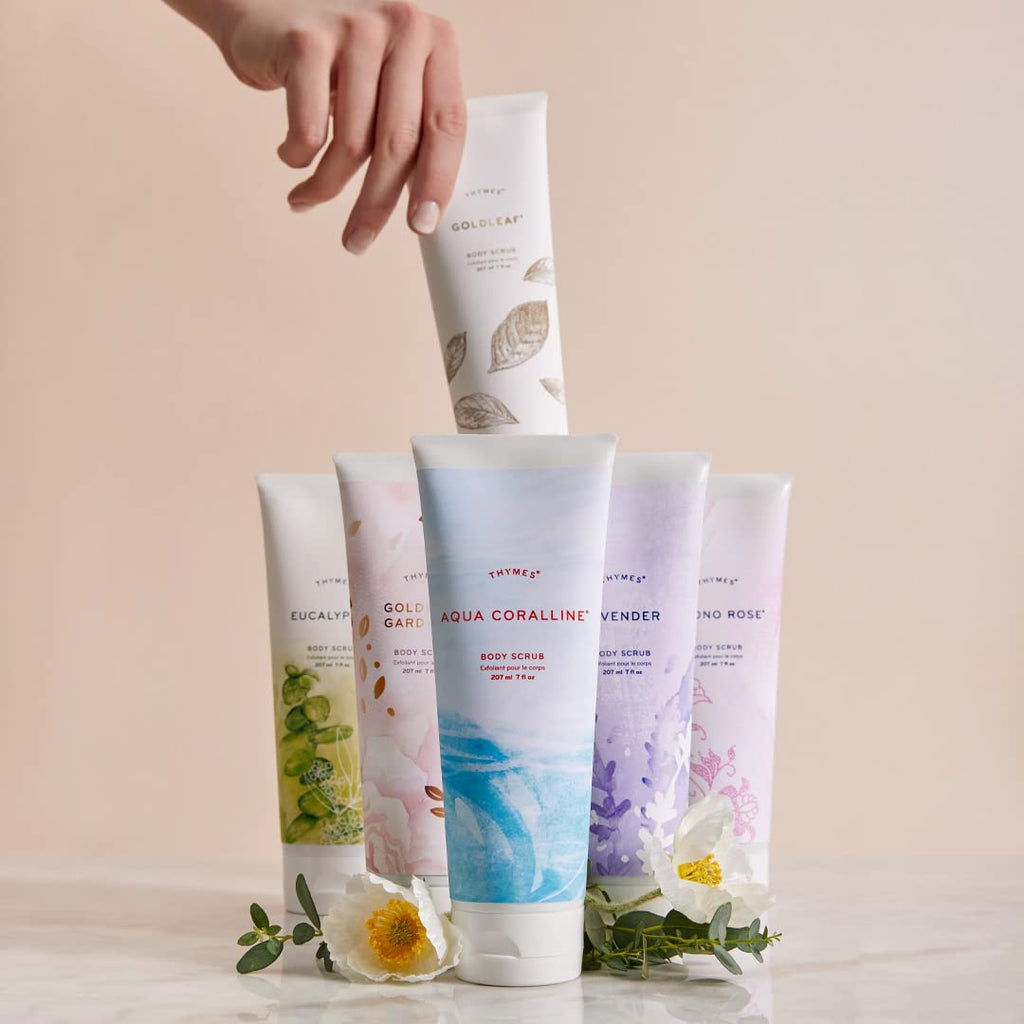 Thymes Kimono Rose Body Scrub | Hydrating Exfoliator for Body, Face & Feet (7 Fl Oz)