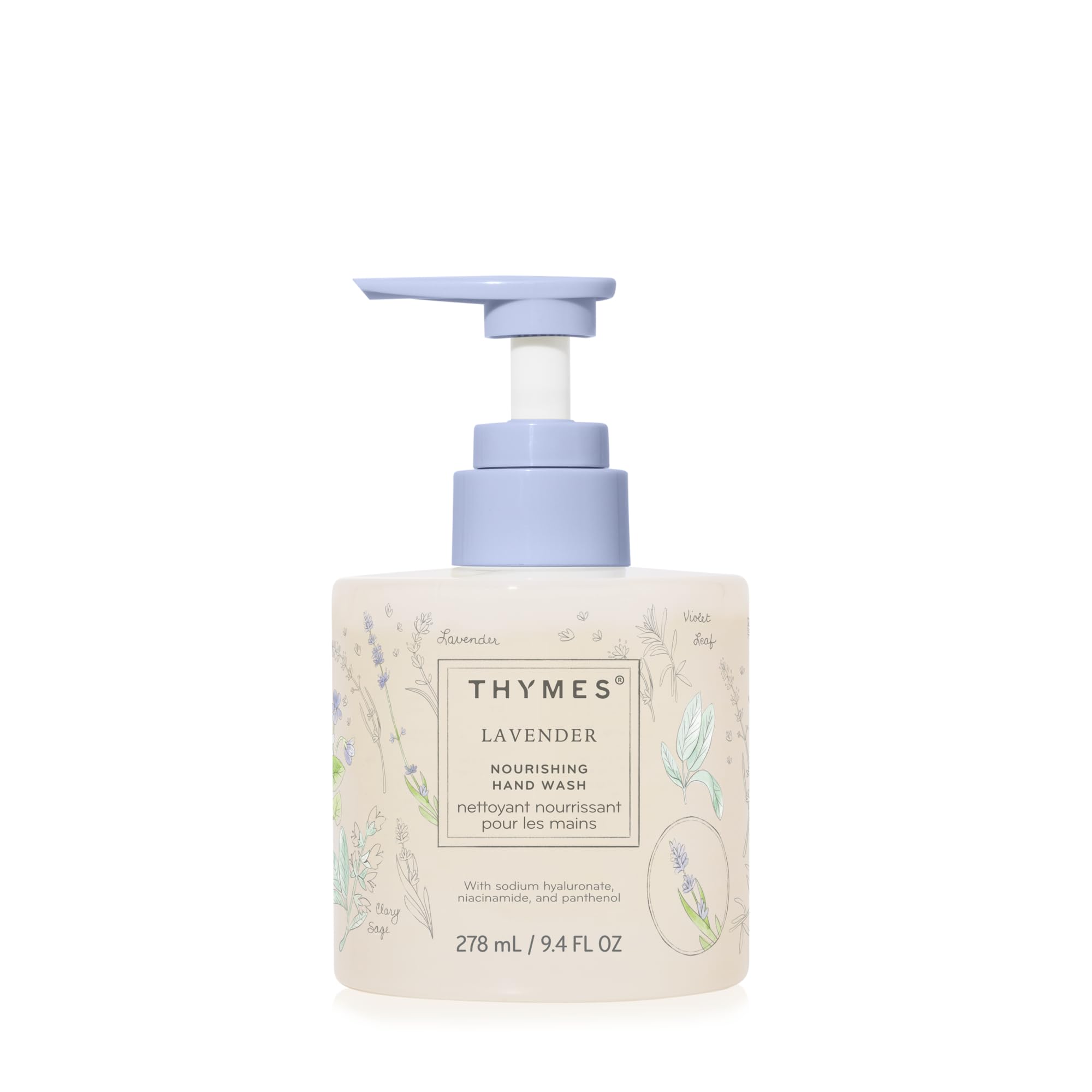 Thymes Nourishing Hand Wash – Velvety Lavender, Rosewood & Violet Scented Liquid Soap, 9.4 oz
