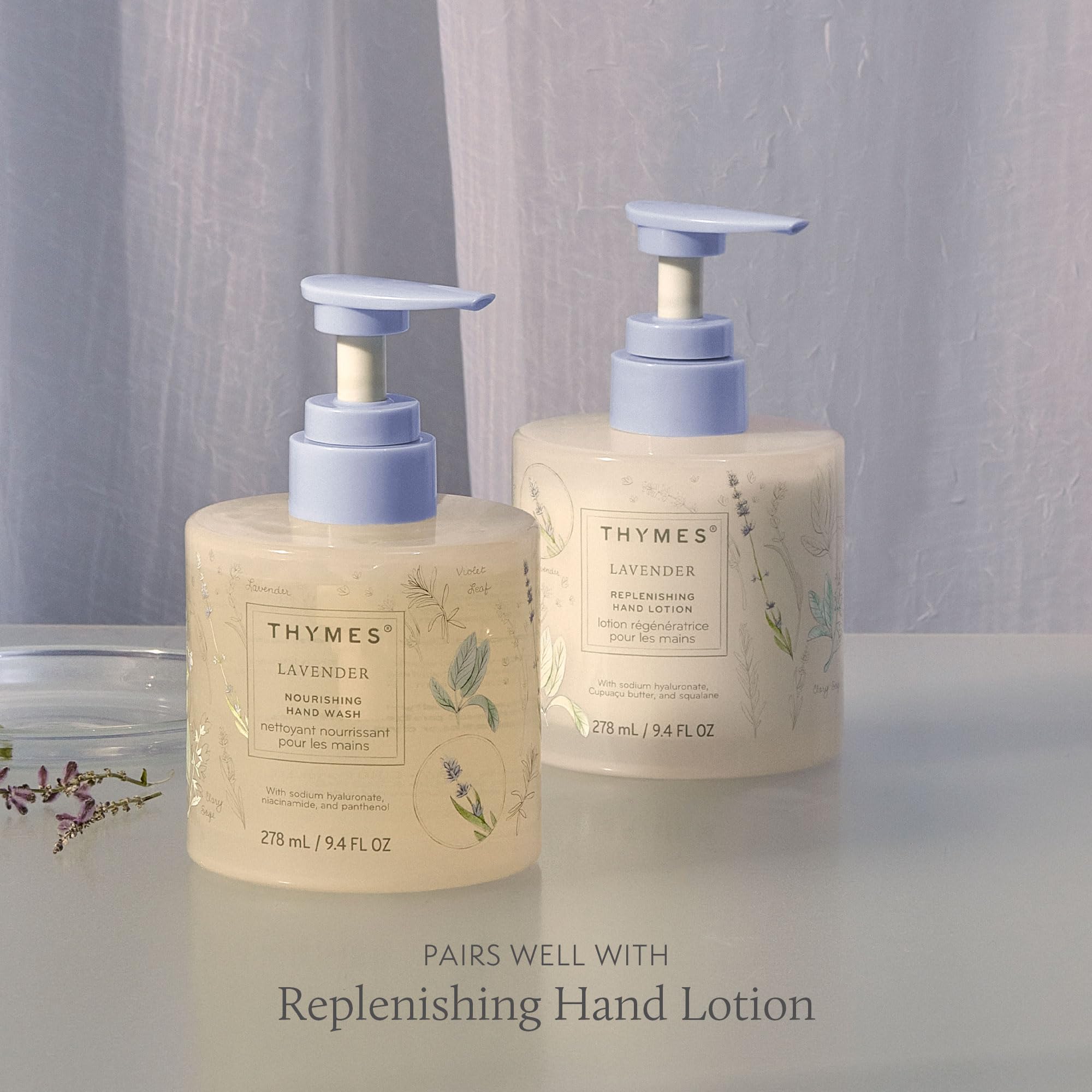Thymes Nourishing Hand Wash – Velvety Lavender, Rosewood & Violet Scented Liquid Soap, 9.4 oz