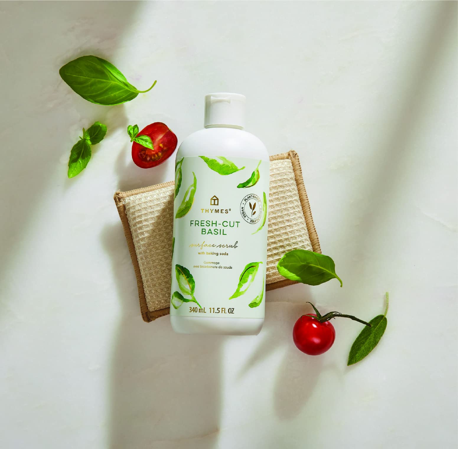 Thymes Soft Surface Scrub - Frasier Fir Multipurpose Cleaner with Baking Soda, Fennel & Parsley Extracts (11.5 Fl oz)