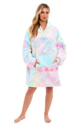 Daisy Dreamer Tie Dye Rainbow Oversized Hooded Plush Fleece Wearable Blanket Cotton Rich Everyday Comfort