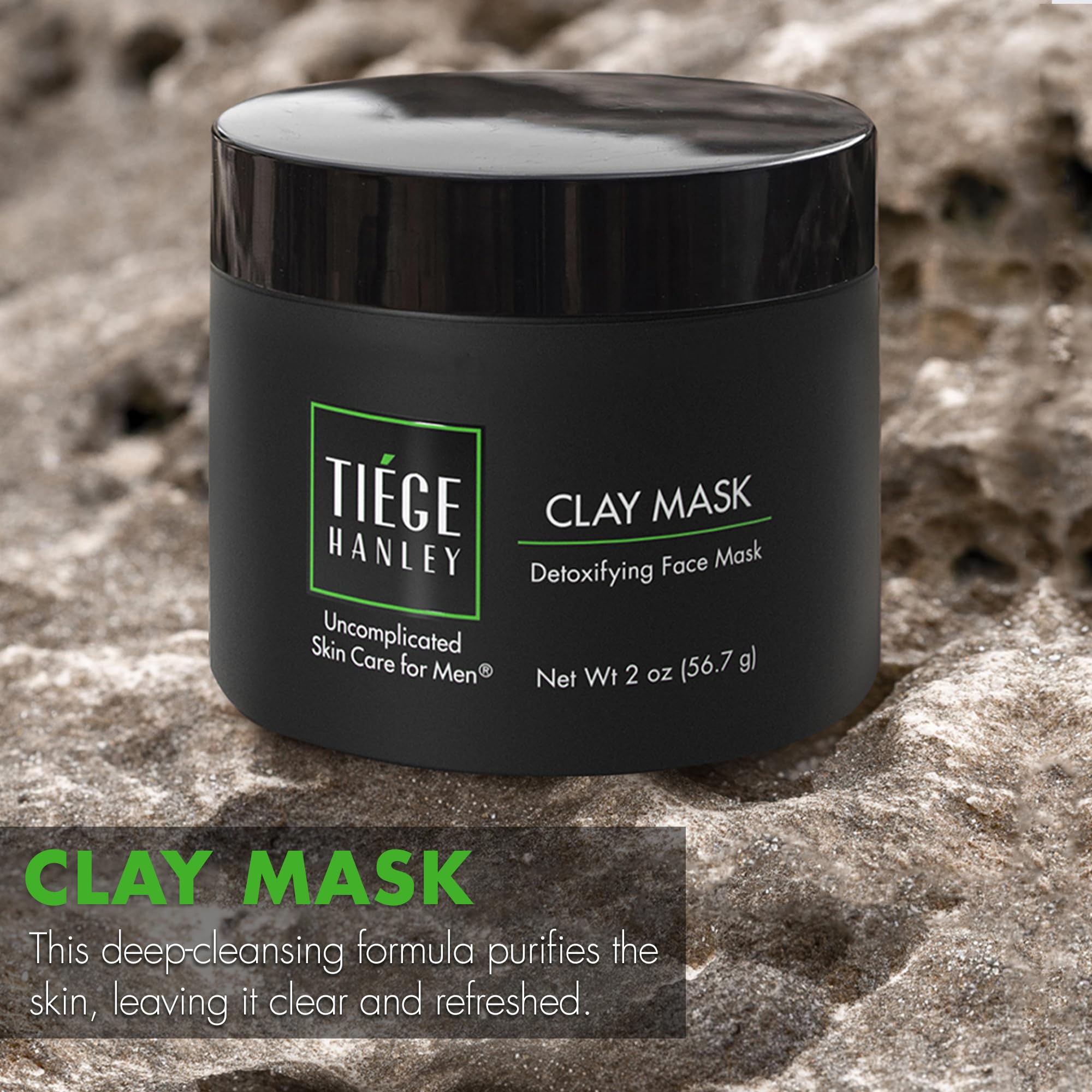 Tiege Hanley Detoxifying Facial Clay Mask for Men – Deep Pore Cleansing, 2 Oz (2 Pack)