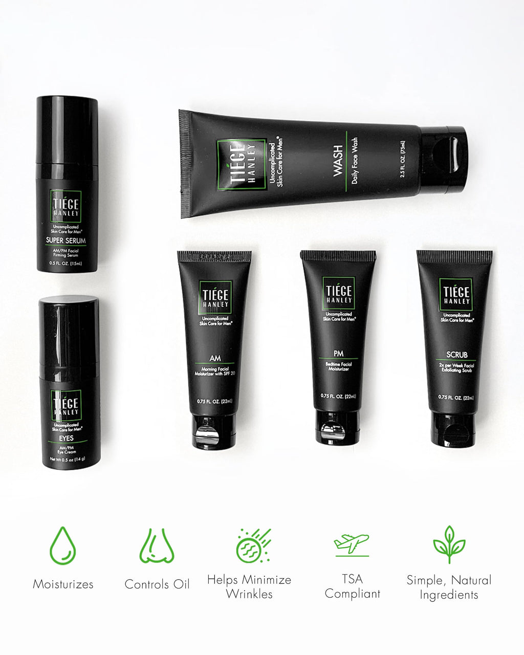 Tiege Hanley Level 3 Skin Care Set for Men – 6-Piece Anti-Aging Routine