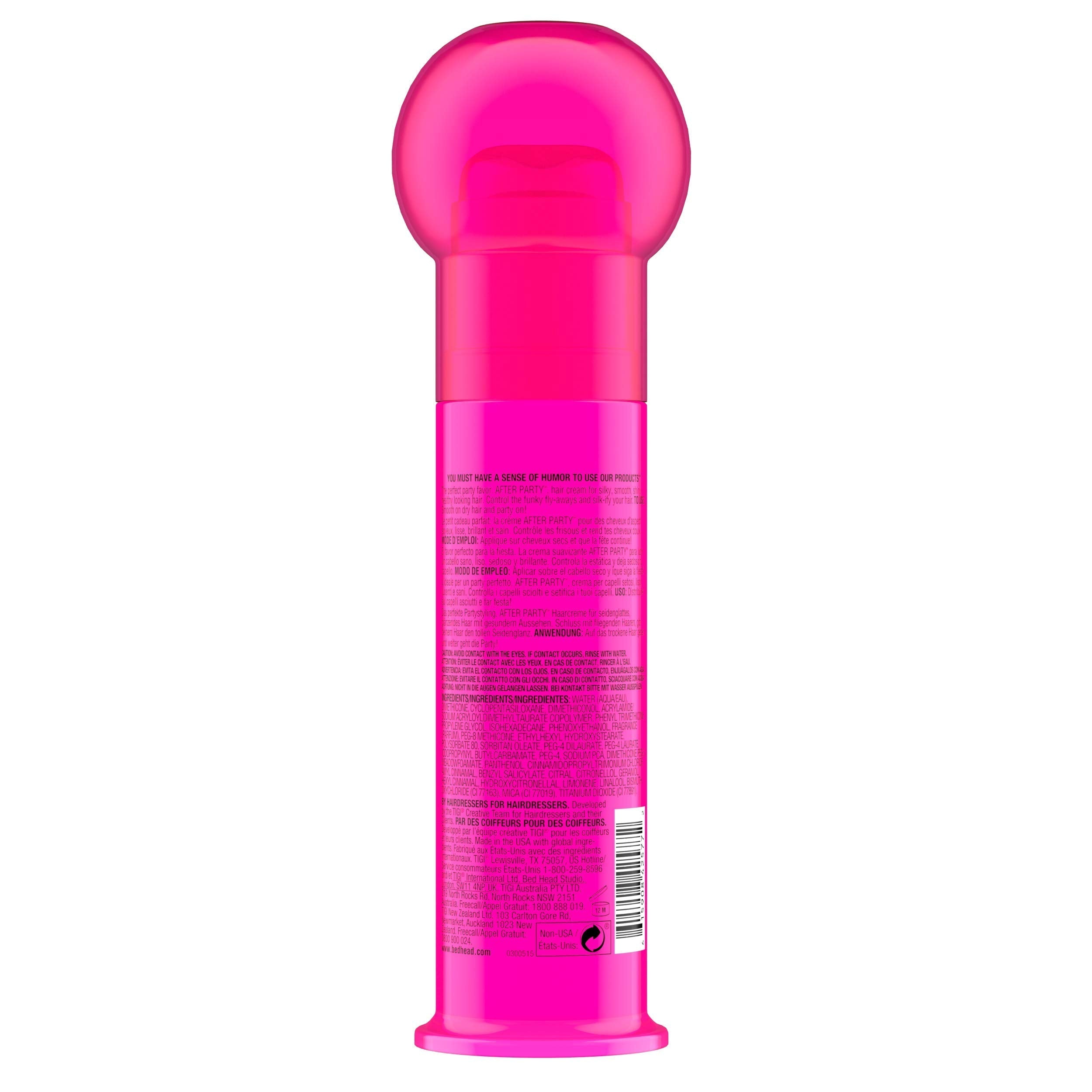TIGI Bed Head After Party Smoothing Cream – Anti-Frizz Hair Styling, Humidity Protection, 3.4 fl oz (2 Pack)