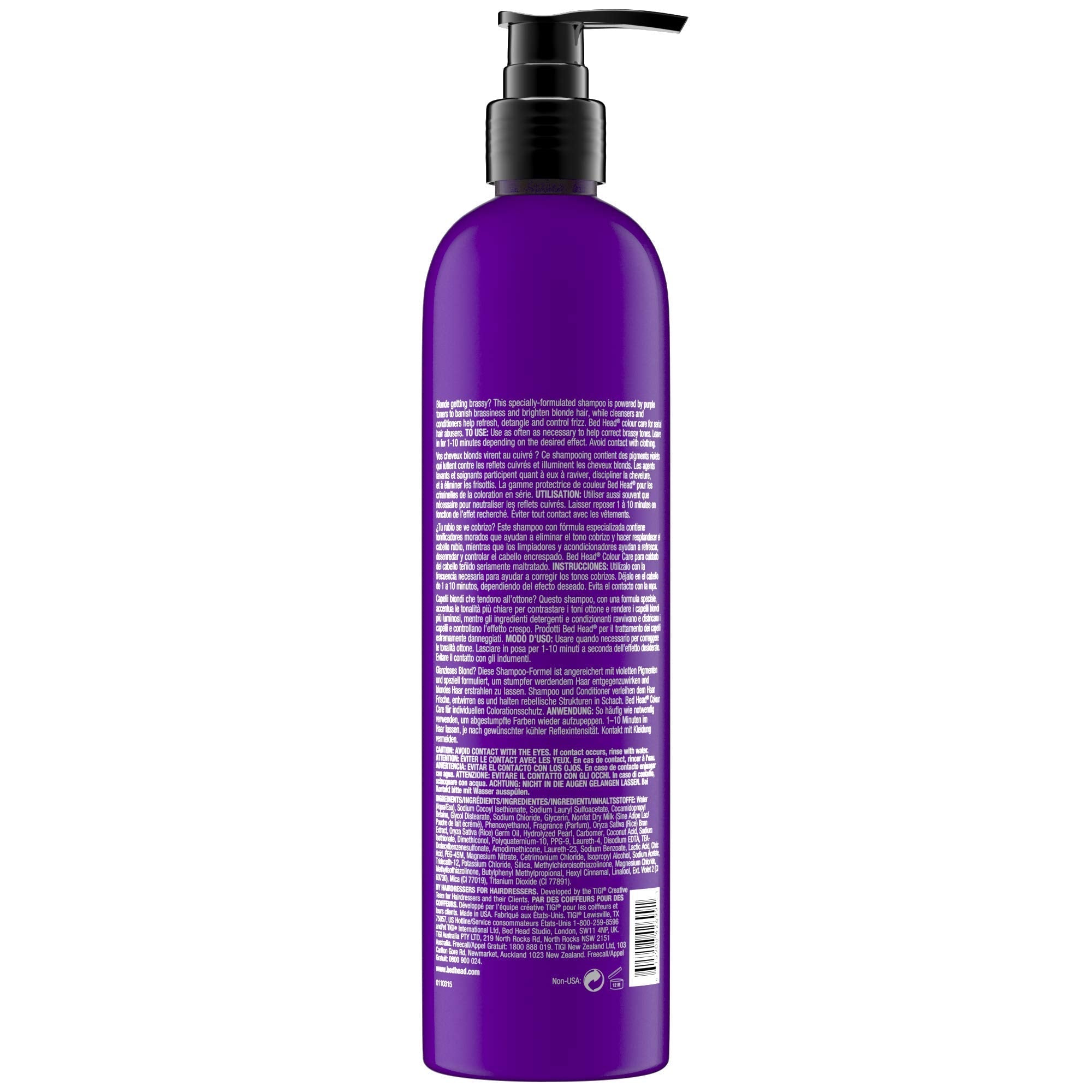 TIGI Bed Head Dumb Blonde Purple Toning Shampoo – 13.5 oz