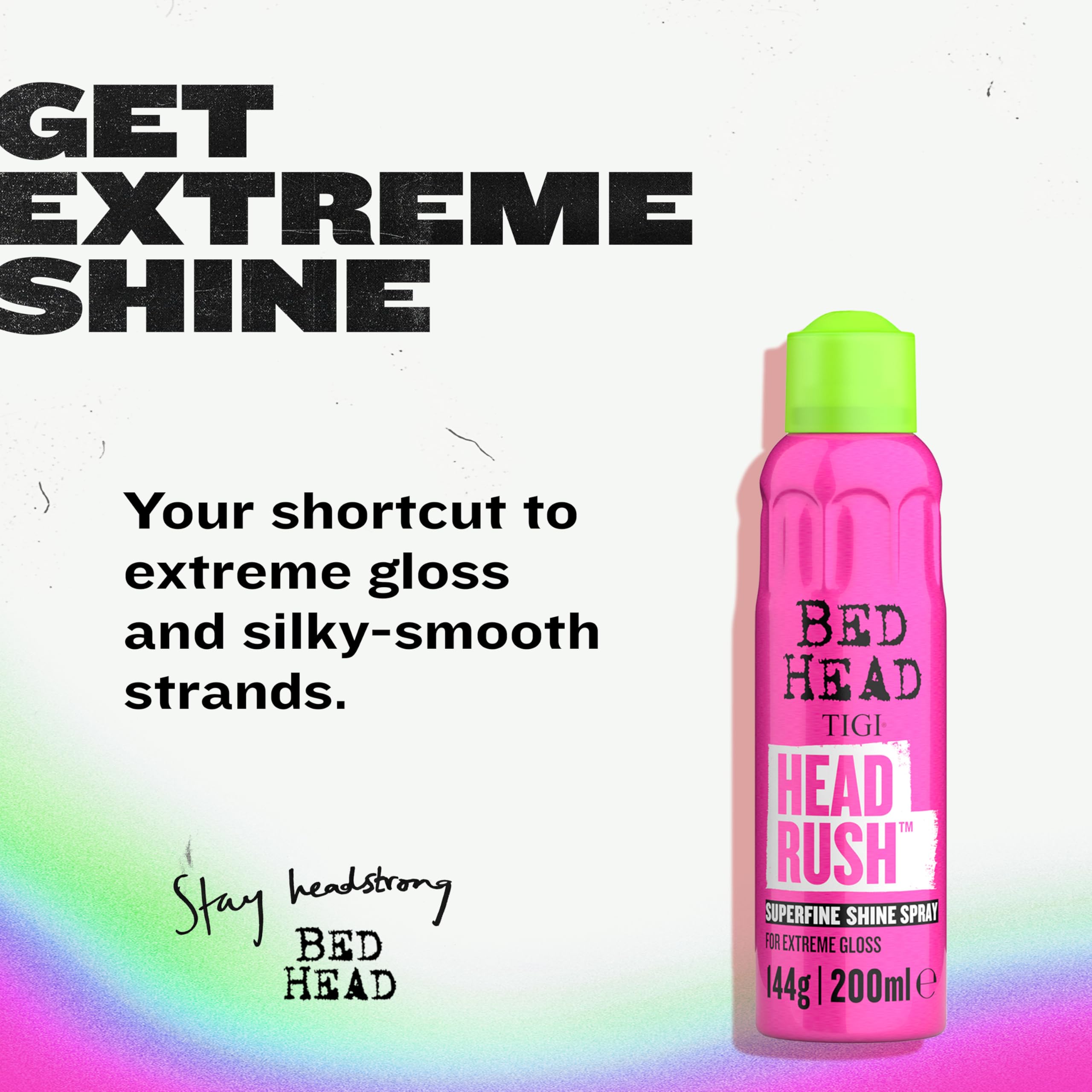 TIGI Bed Head Headrush Shine Hair Spray 5.3 oz – Glossy Finish & Lightweight Frizz Control