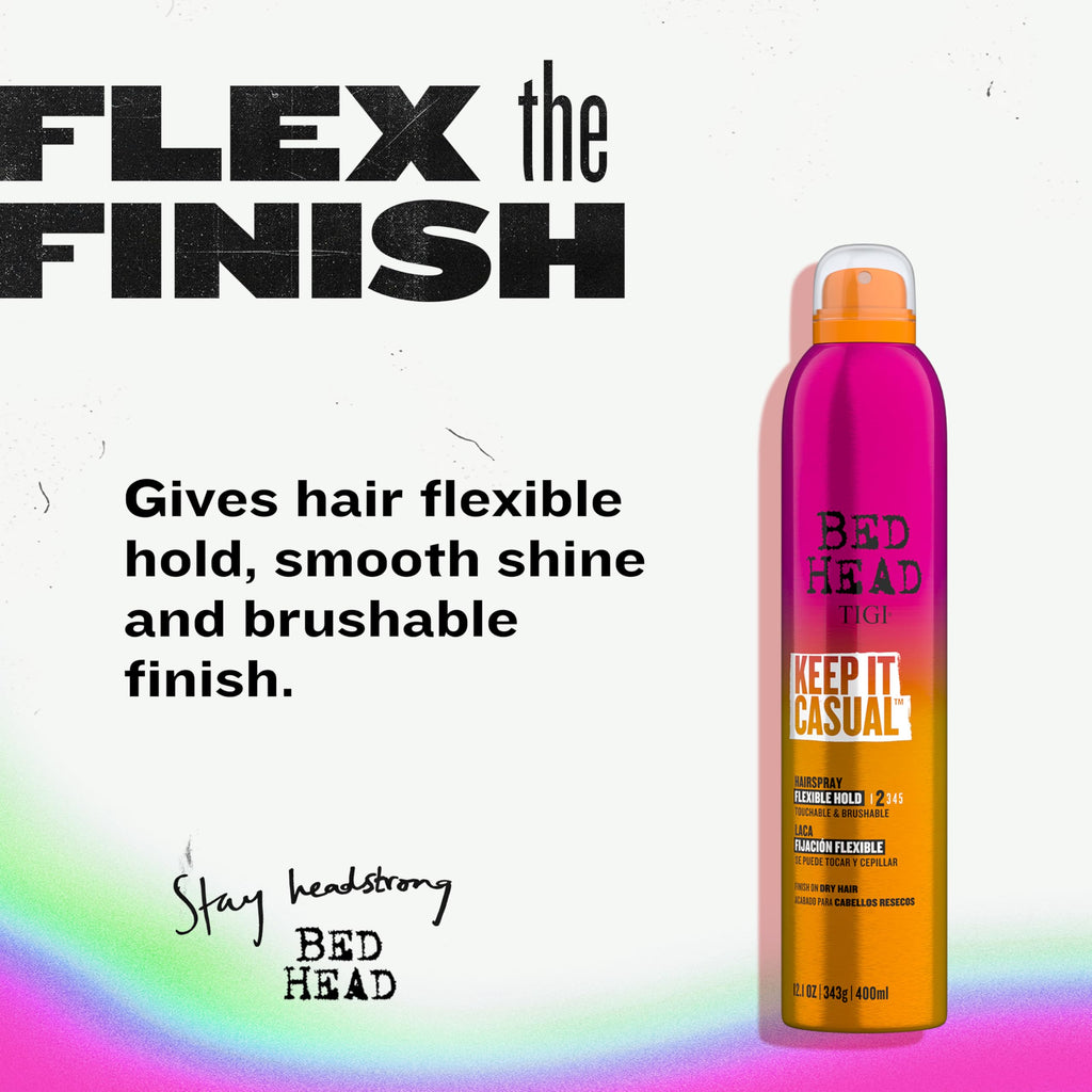 TIGI Bed Head Keep It Casual Hair Spray – Flexible Hold, Brushable Finish (9.1 oz)