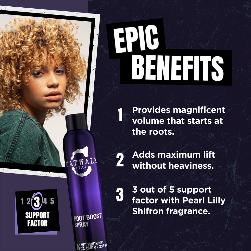 Catwalk by TIGI Root Boost Spray Foam – Directional Mousse for All Hair Types | Lift & Texture | 8.5 oz (3-Pack)