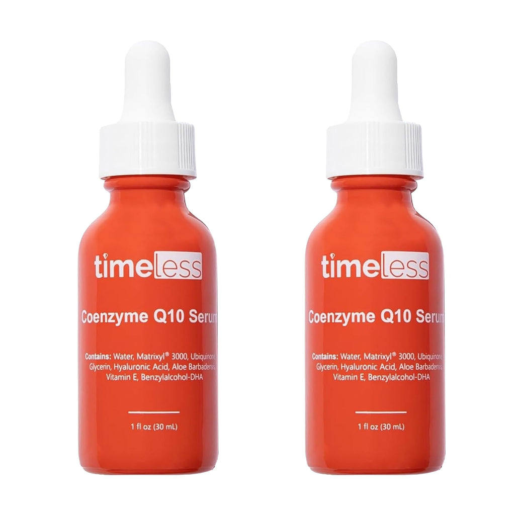 Timeless Skin Care Coenzyme Q10 Serum – Fragrance-Free Hydration & Smoothing with Hyaluronic Acid (1 oz, Pack of 2)