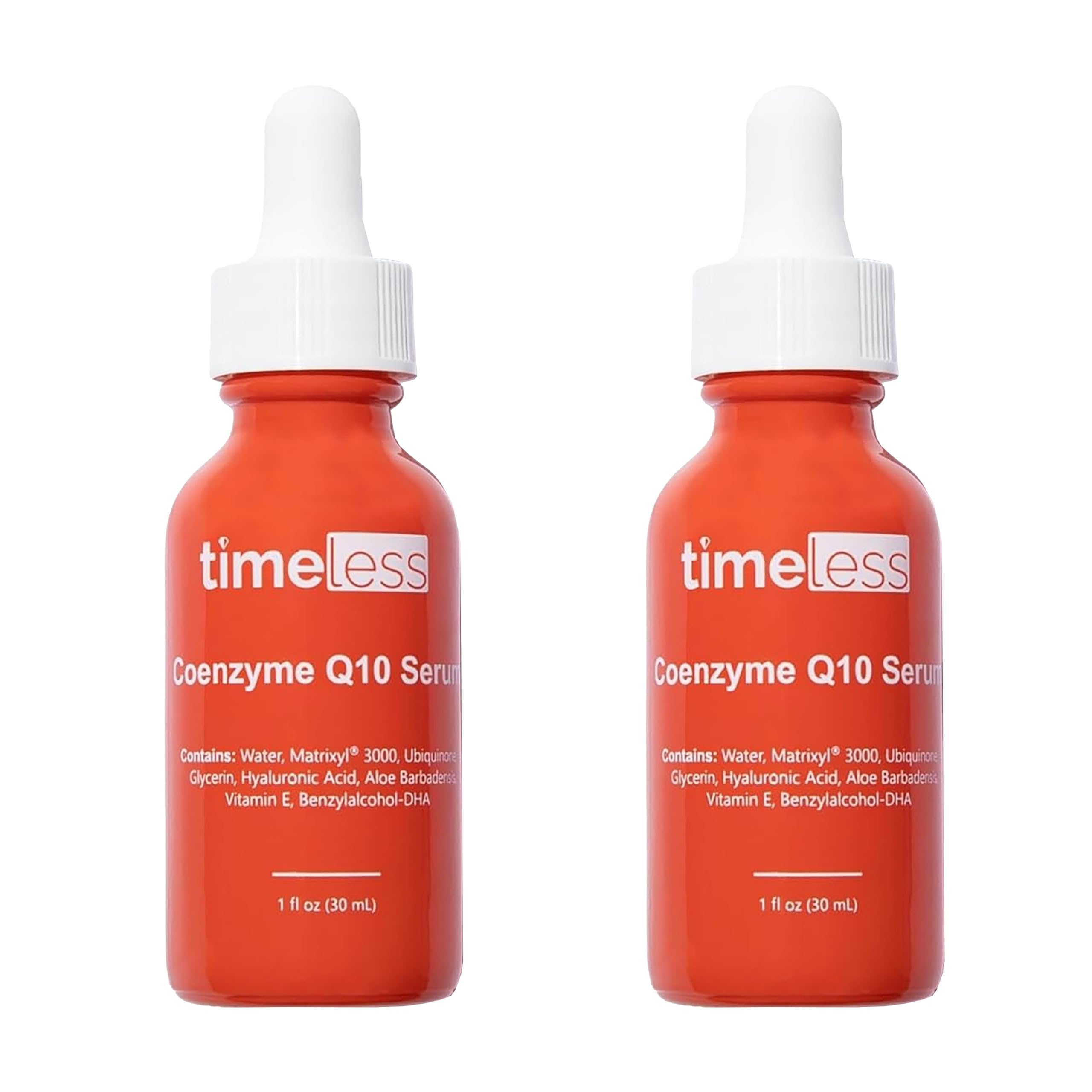 Timeless Skin Care Coenzyme Q10 Serum – Fragrance-Free Hydration & Smoothing with Hyaluronic Acid (1 oz, Pack of 2)