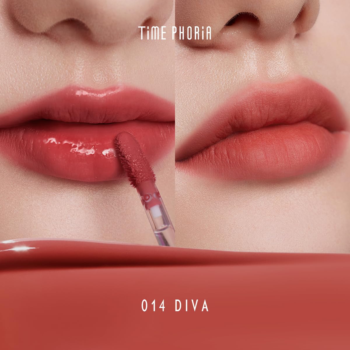 TIMEPHORIA Altera Blurring Lip Tint 014 Diva – Burnt Orange Glossy-to-Matte Finish, Blur Lip Lines, Weightless Airy Velvet Texture