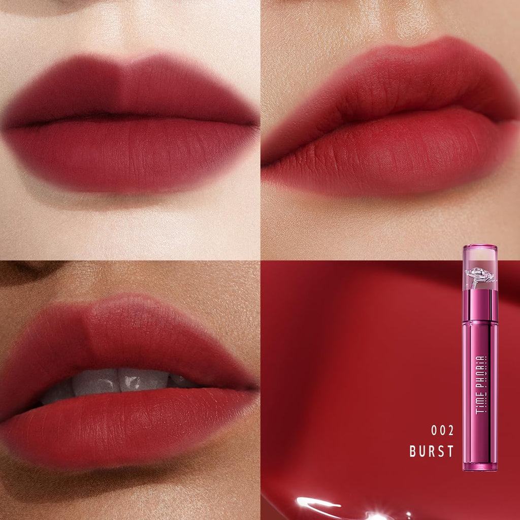TIMEPHORIA Altera Lip Tint 002 Burst – Glossy-to-Matte, Hydrating, Weightless Lip Color
