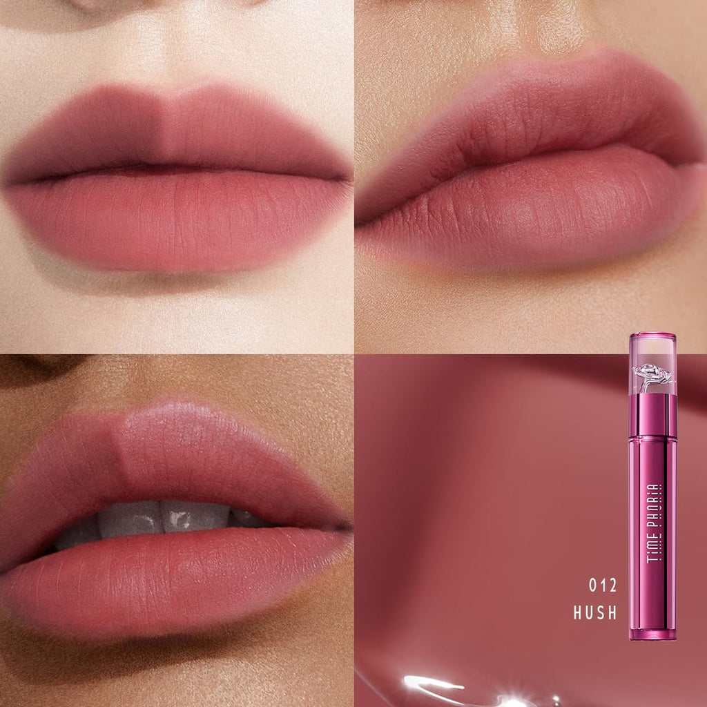 TIMEPHORIA Altera Blurring Lip Tint 012 Hush – Nude Pink Glossy to Soft Matte Finish, Weightless Hydrating Long-Wear
