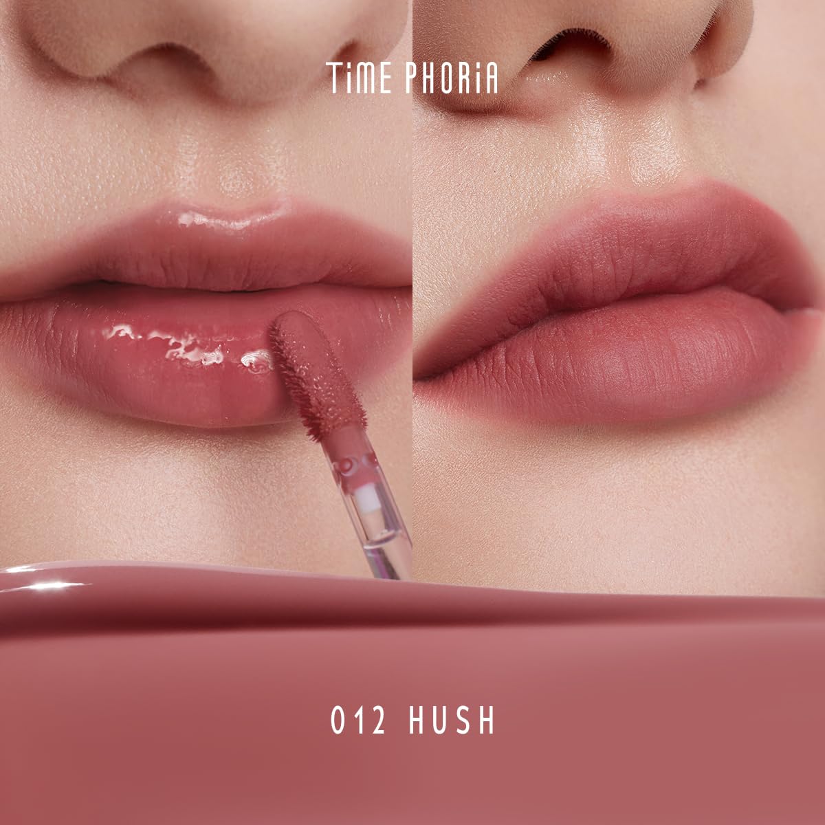 TIMEPHORIA Altera Blurring Lip Tint 012 Hush – Nude Pink Glossy to Soft Matte Finish, Weightless Hydrating Long-Wear