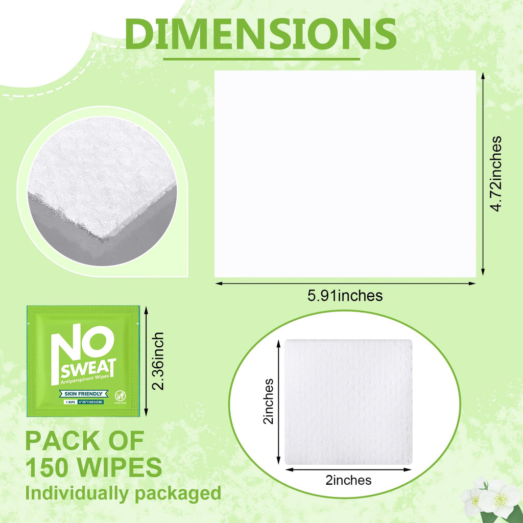 Timgle 150 Pcs Mini Travel Deodorant Wipes — Individually Wrapped Underarm Wipes