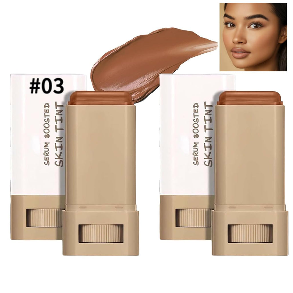 TIMLIFE 2 Pcs Foundation Stick Beauty Balm Serum Tint – Portable Hydrating Skin Tint #03