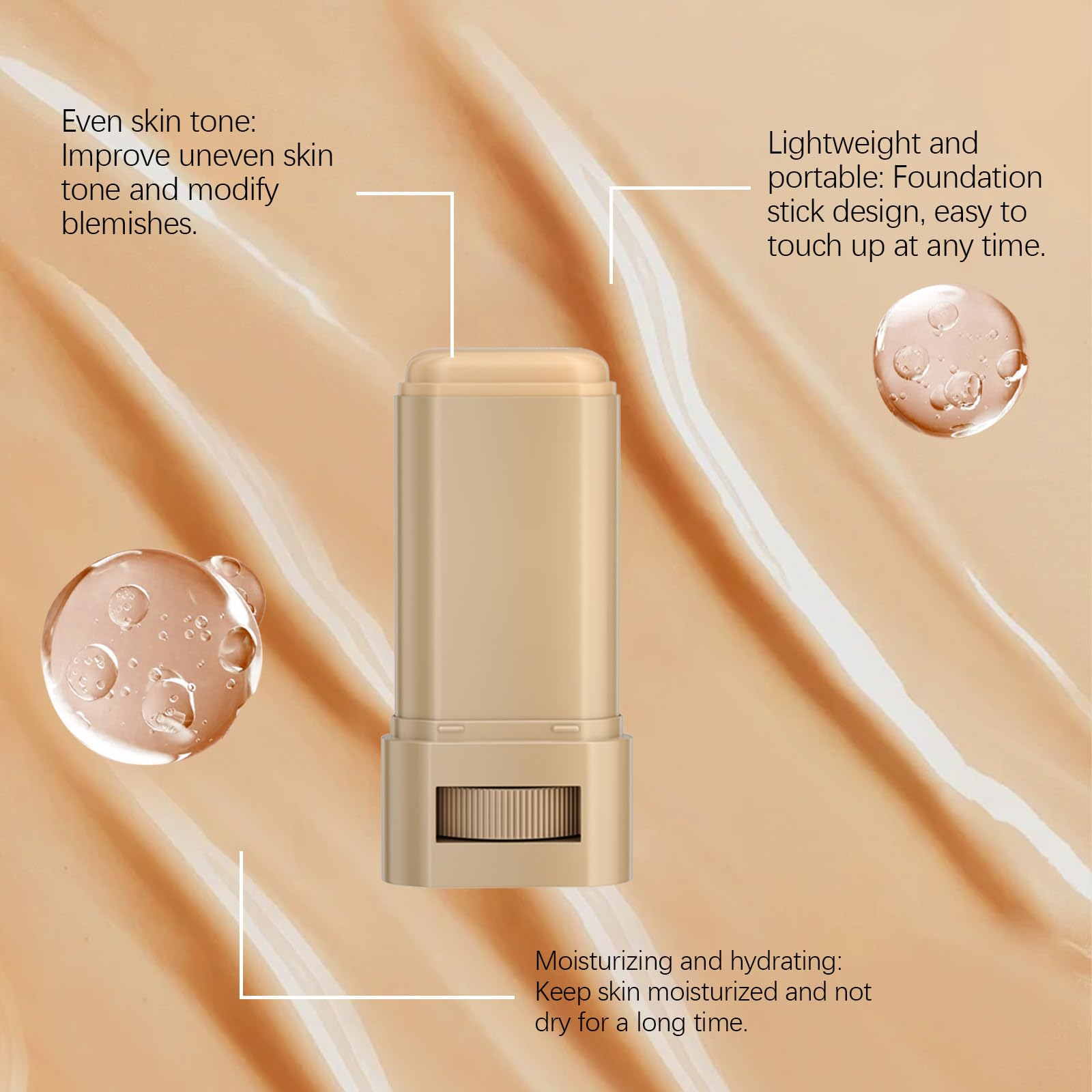 TIMLIFE 2 Pcs Foundation Stick Beauty Balm Serum – Hydrating Skin Tint (2025 New)
