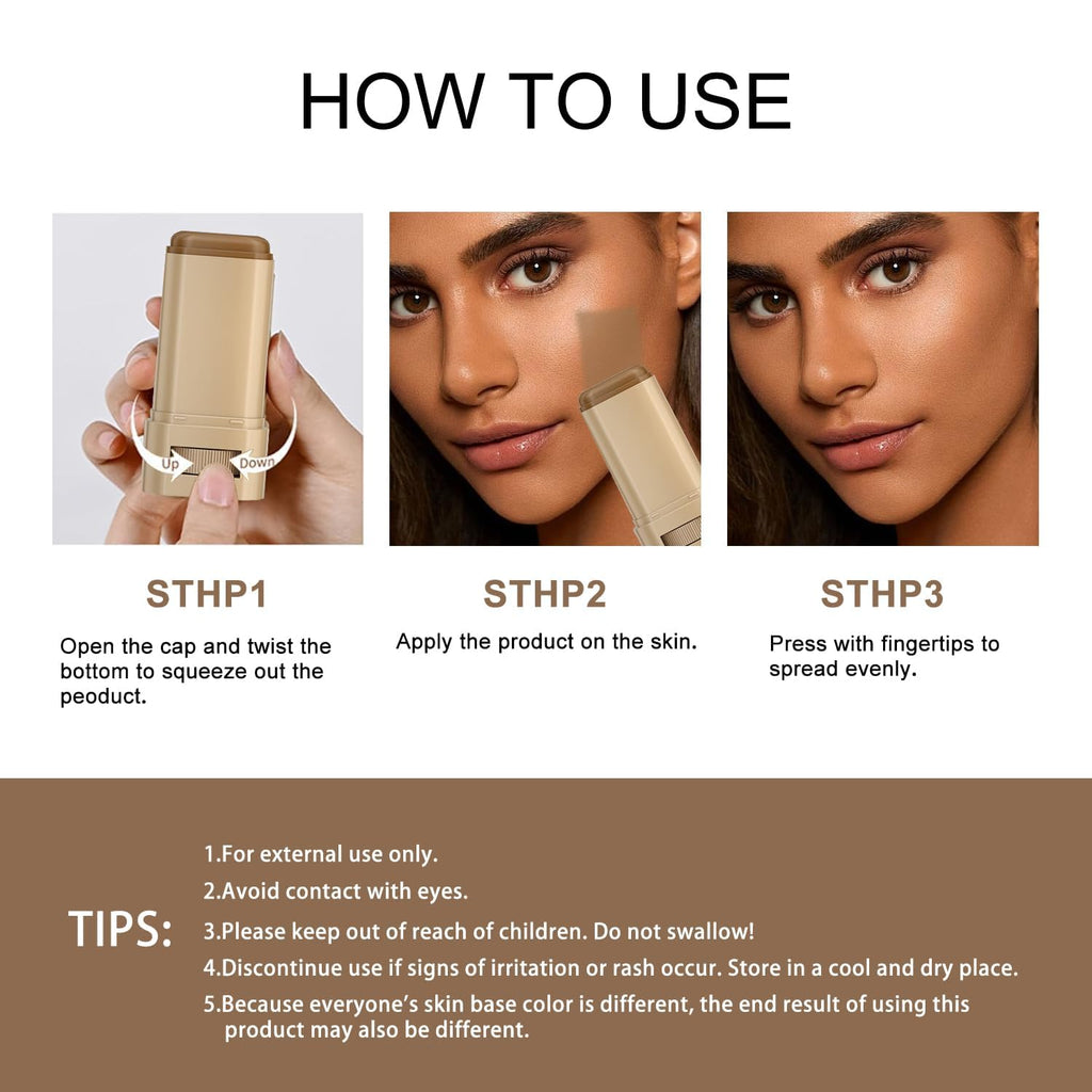 TIMLIFE 2 Pcs Foundation Stick Beauty Balm Serum – Hydrating Skin Tint (2025 New)