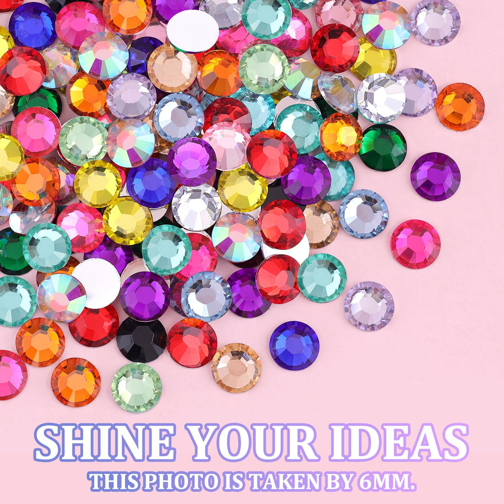 TINKRSTUFF 24000Pcs Resin Rhinestones 3mm DIY Craft Kit – Multicolor with Tweezers, Pickup Pen & B7000 Glue