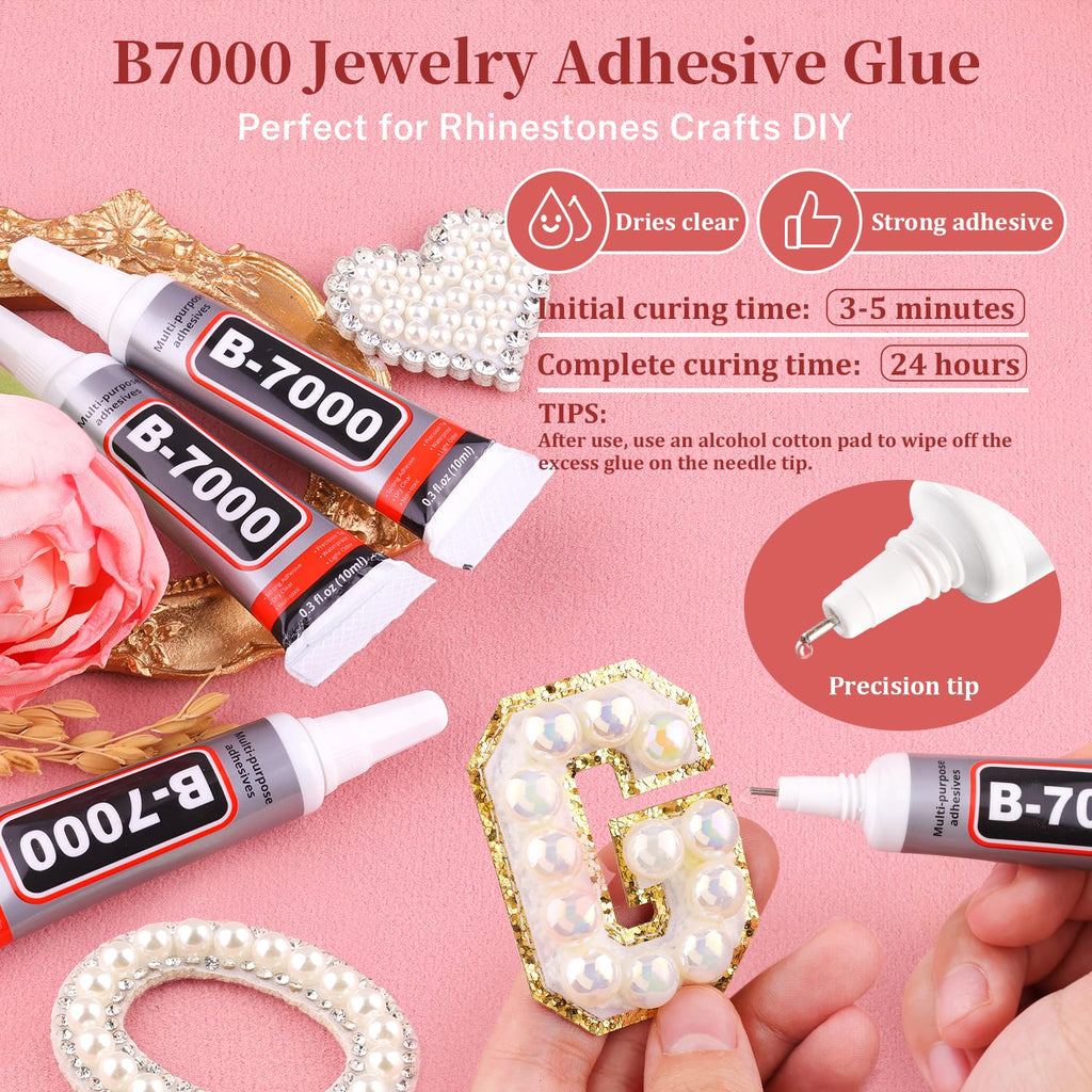 TINKRSTUFF 11000Pcs Beige AB Flatback Pearls for Crafting – 2–10mm with B7000 Glue