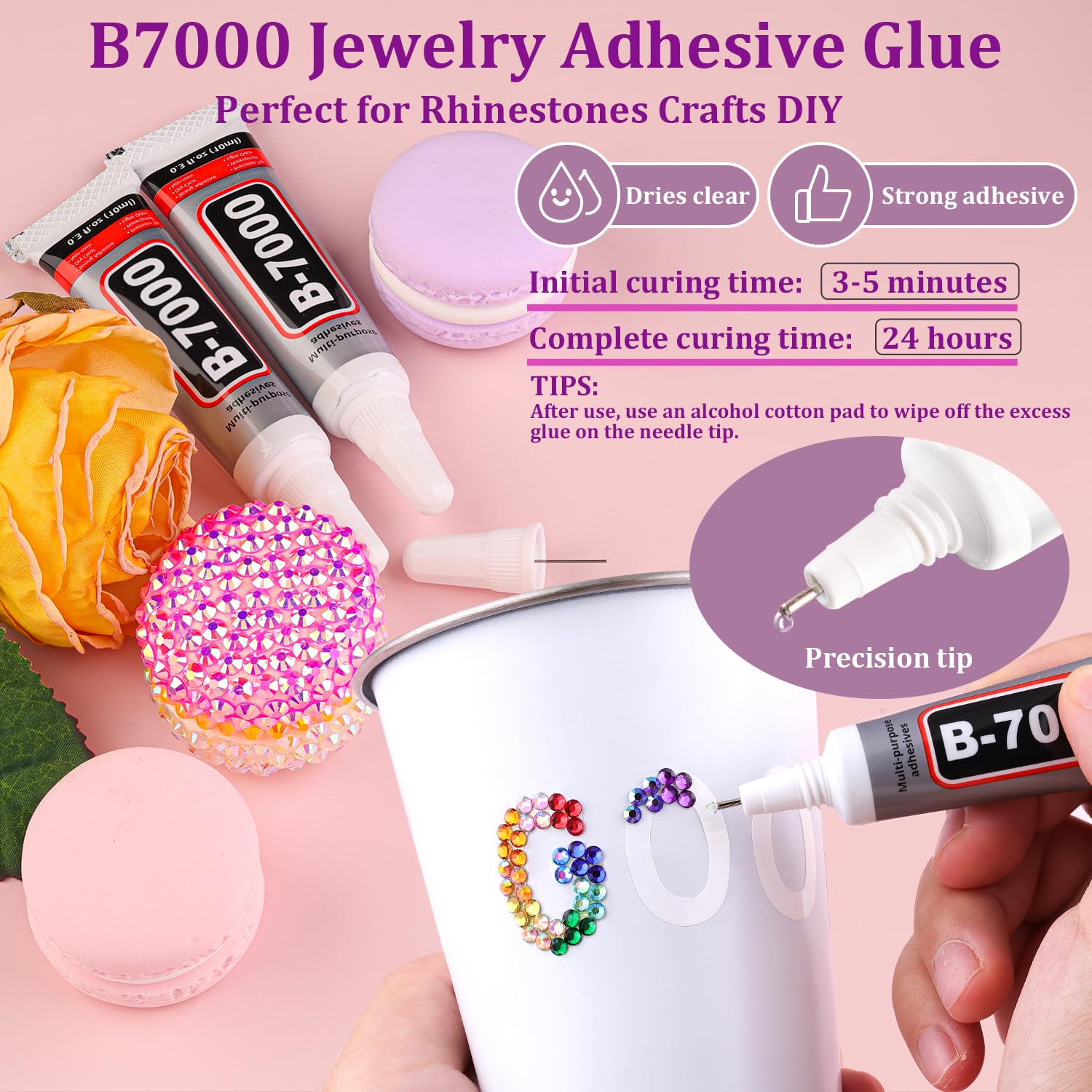 TINKRSTUFF 24000Pcs Resin Rhinestones 3mm DIY Craft Kit – Multicolor with Tweezers, Pickup Pen & B7000 Glue