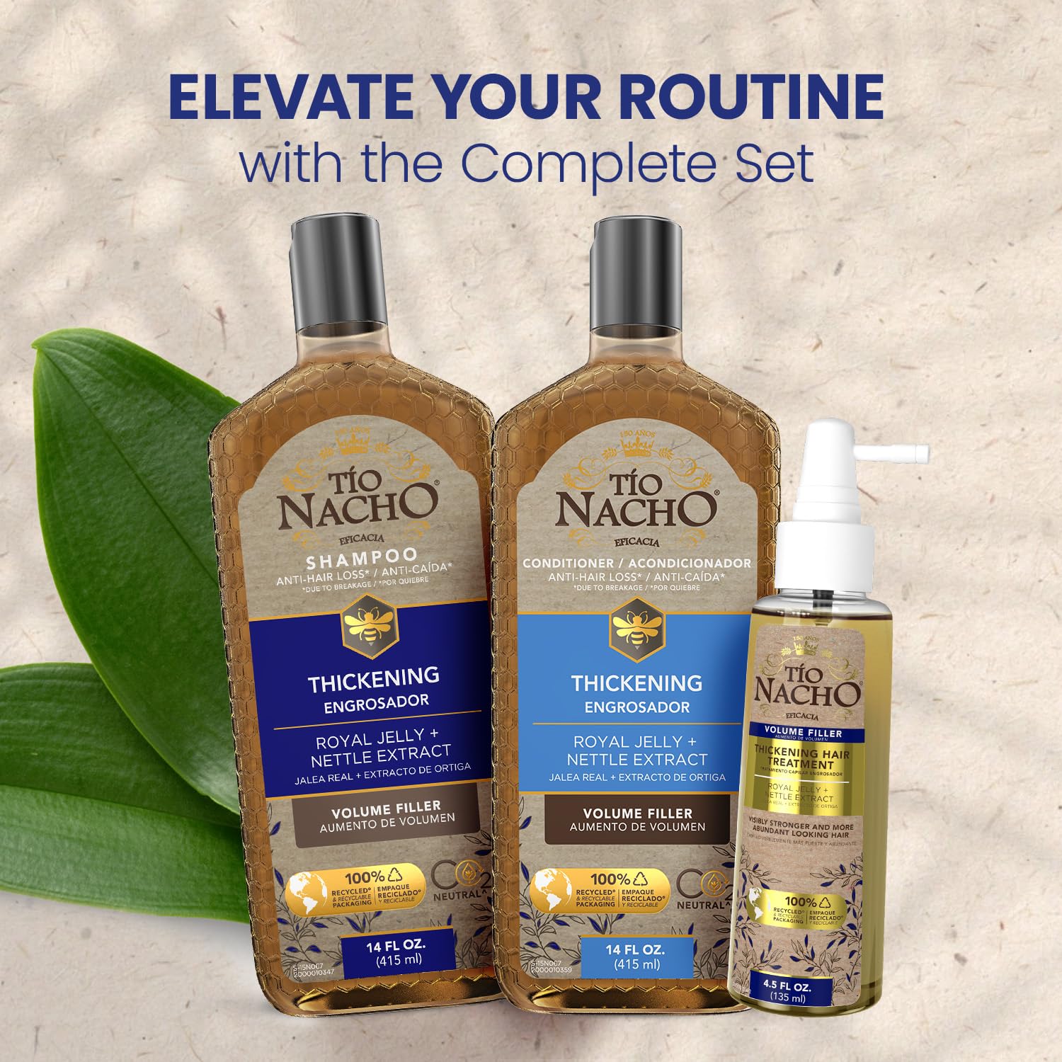 Tio Nacho Thickening Shampoo & Conditioner Set – Volumize Thinning Hair (14 oz each) | Paraben Free