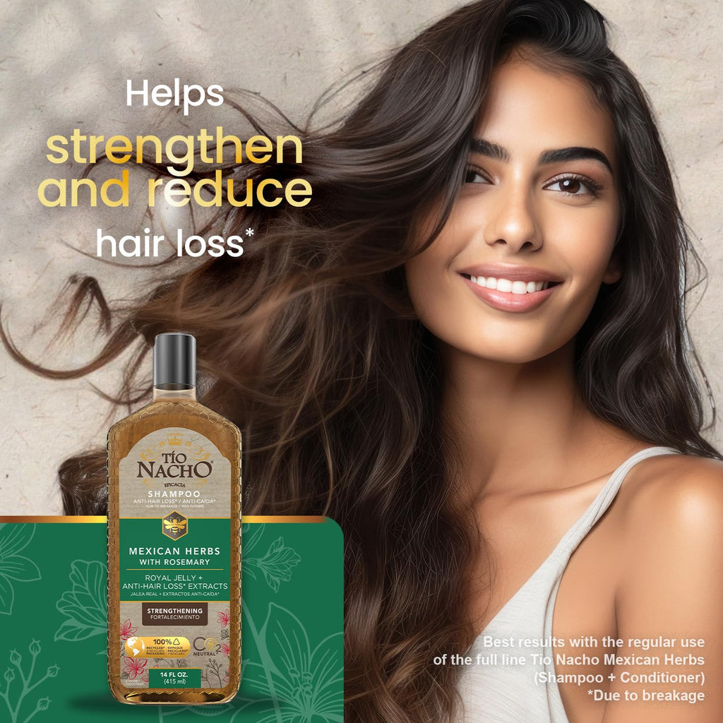 Tio Nacho Mexican Herbs Anti-Hair Loss Shampoo – Royal Jelly & Rosemary (3x14 oz)