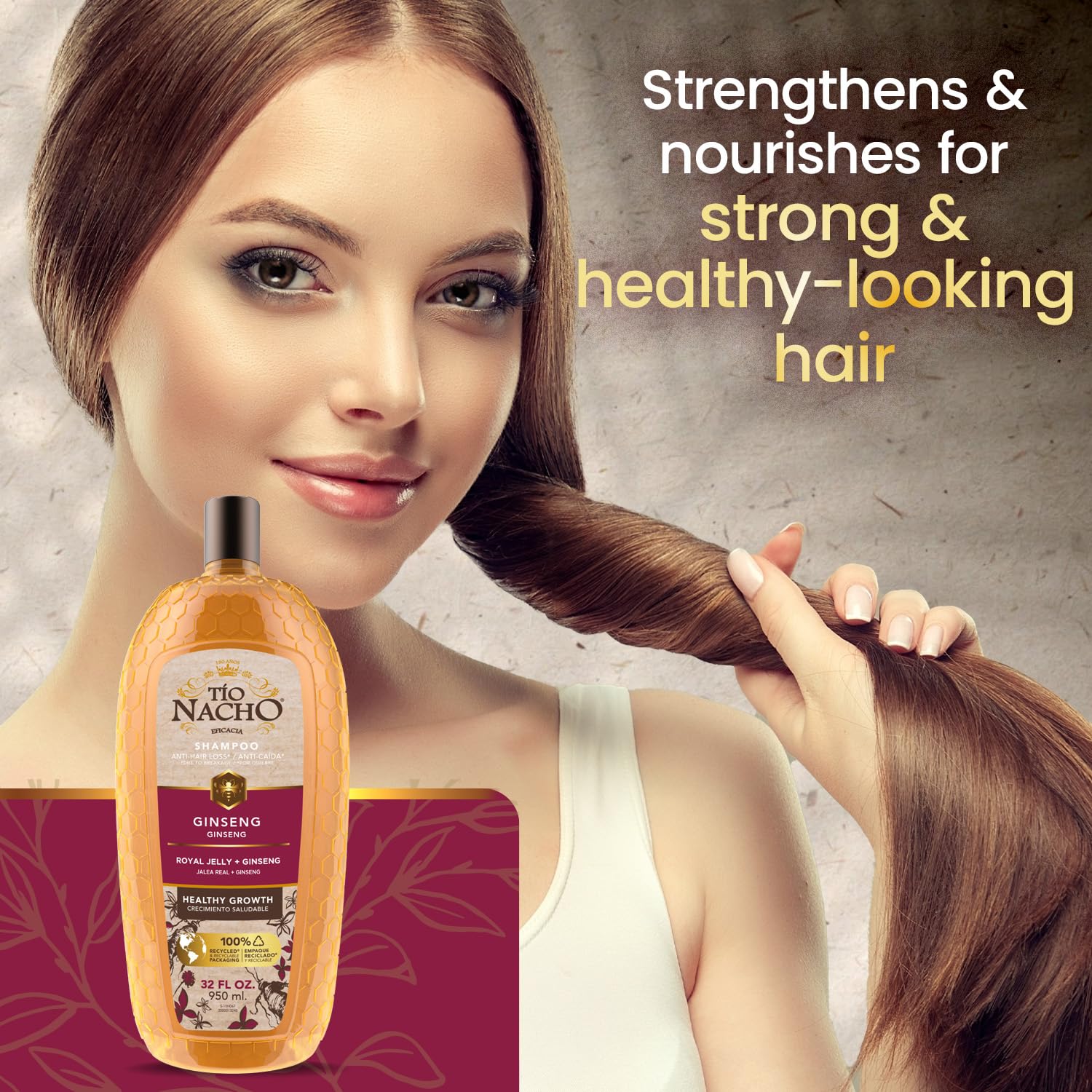 Tio Nacho Ginseng Shampoo with Royal Jelly – Strengthen & Revitalize Hair, 32 oz